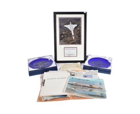Concorde - a collection of assorted memorabilia, comprising a folder of assorted newspaper clippings, photographs and ephemer