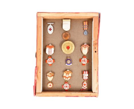 Red Cross / Nursing Interest - a collection of vintage Red Cross and Nursing related badges and medals, all issued to one Eve