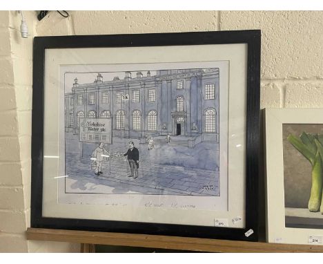 The London Evening Standard cartoonist Jak "None in the Scotch its for the Chairman", framed and glazed