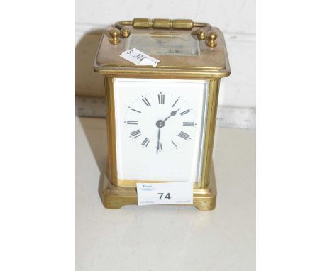 Small 20th Century French carriage clock in brass case