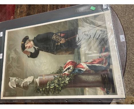 Pears annual 1905 coloured print Saluting The Admiral, unframed