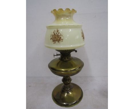 Brass base oil lamp with shade