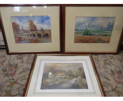 K. Buggaley watercolours of landscapes and one limited edition print&nbsp;