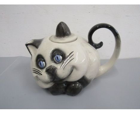 Carltonware hand painted cat teapot