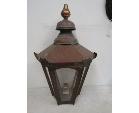 Copper wall mounted lantern