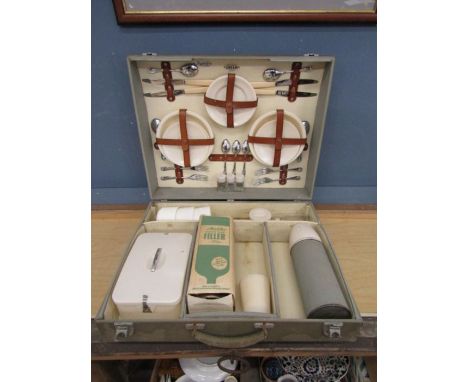 Mid century Sirram picnic hamper retailed by Harrod's in the 1950's/60's (not complete)&nbsp;
