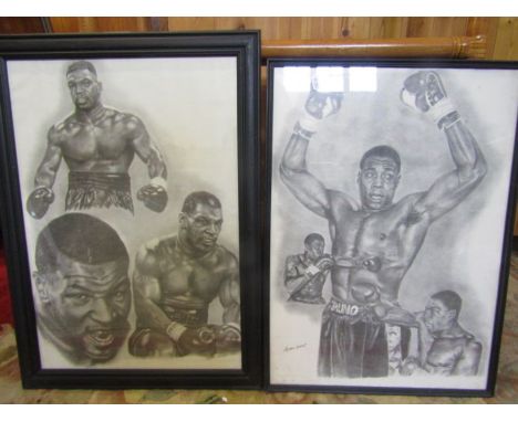 Stephen Khamis ltd edition print of Frank Bruno (302/800) and Mike Tyson&nbsp;