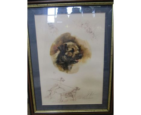 Mick Cawston ltd edition print of a Terrier 306/500 35x45cm
