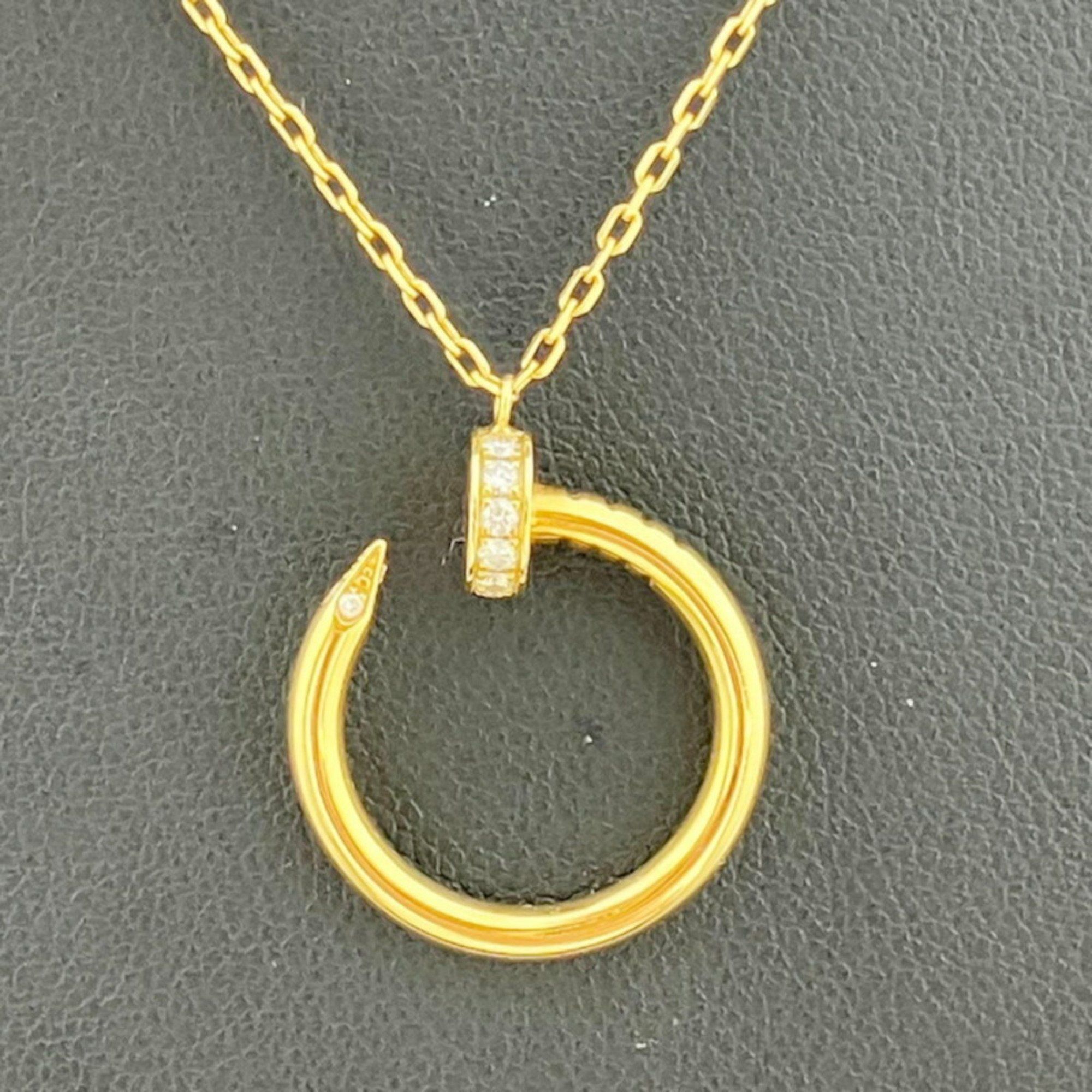 Cartier Juste un Clou Necklace K18YG Diamond 750 5.8g Yellow Gold Pendant for Women and Men
