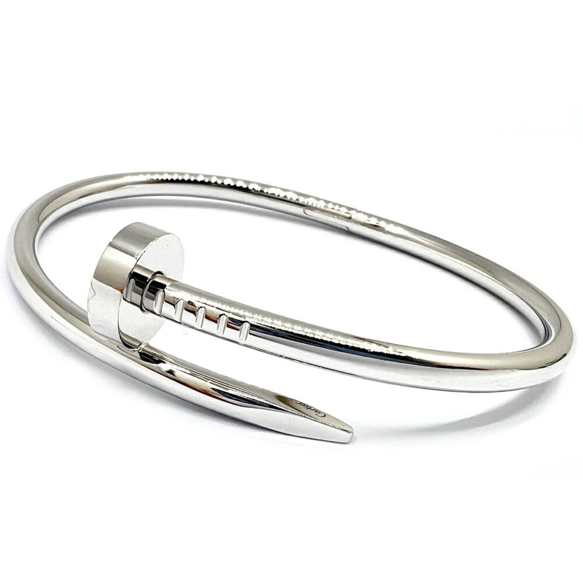 Cartier Juste Ankle Bracelet K18WG 750WG #17 35g White Gold Bangle for Women and Men
