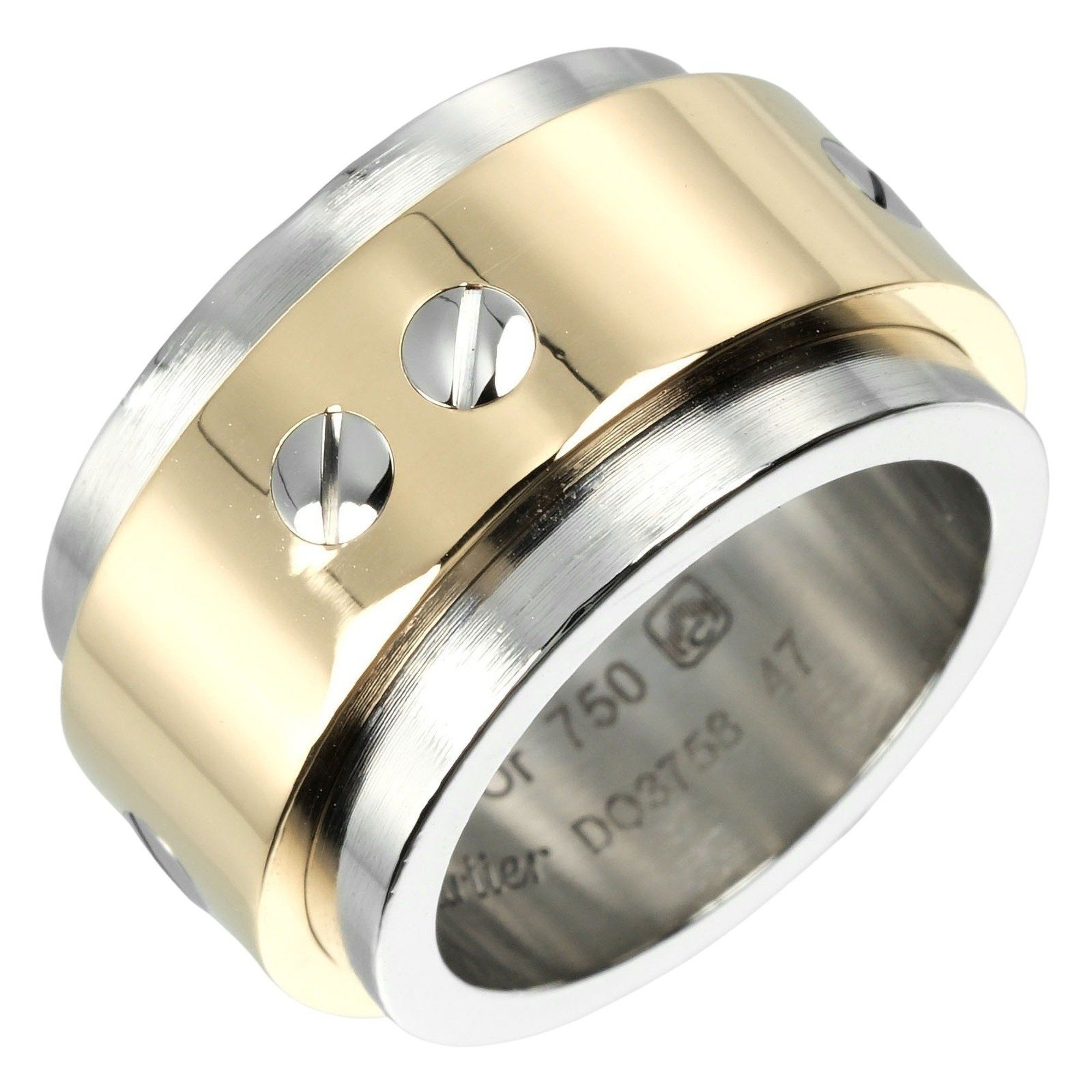 Cartier Santos 100 size 7 ring, K18YG yellow gold and stainless steel, approx. 17.6g