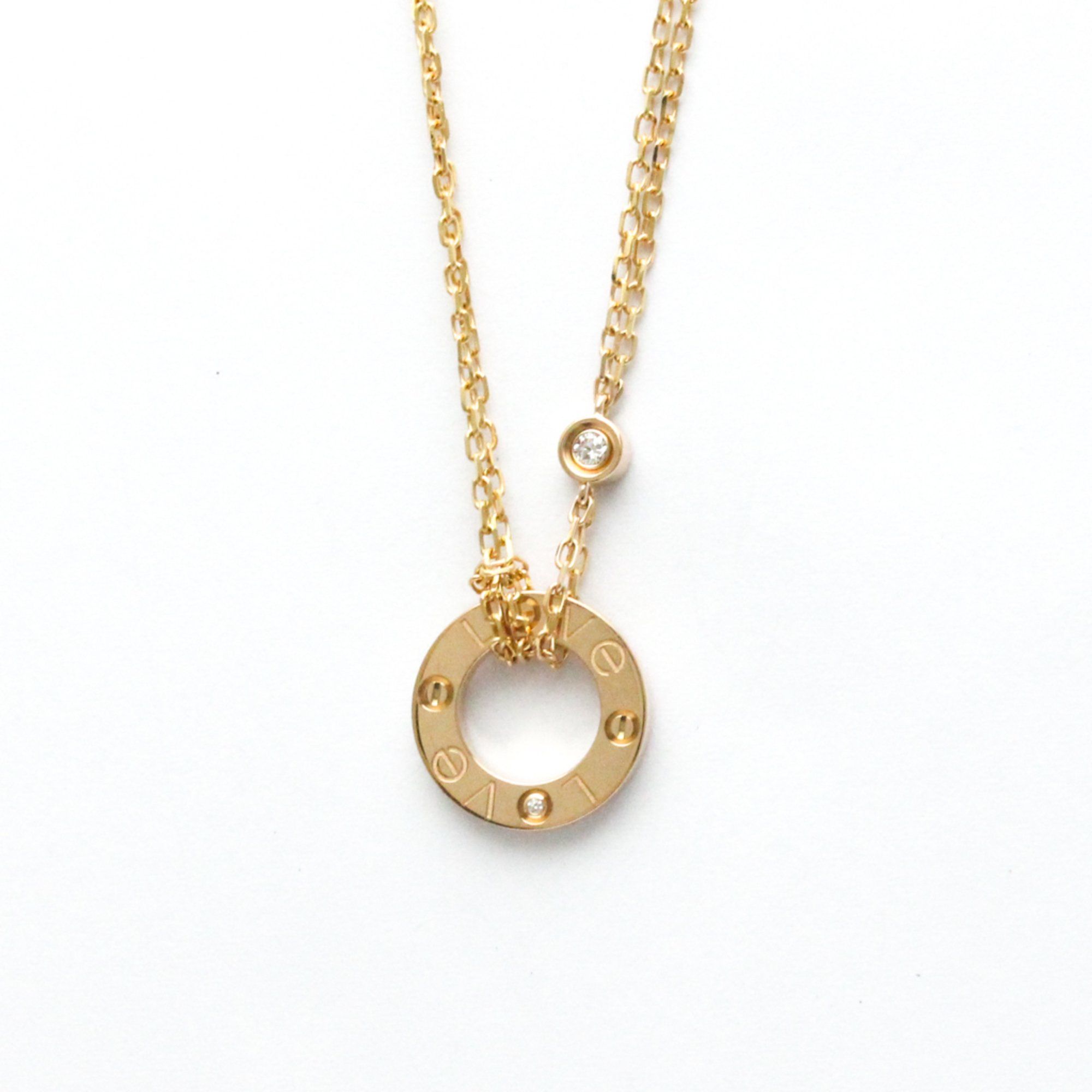 Cartier Love Circle Necklace B7224509 Pink Gold (18K) Diamond Men,Women Fashion Pendant Necklace Car