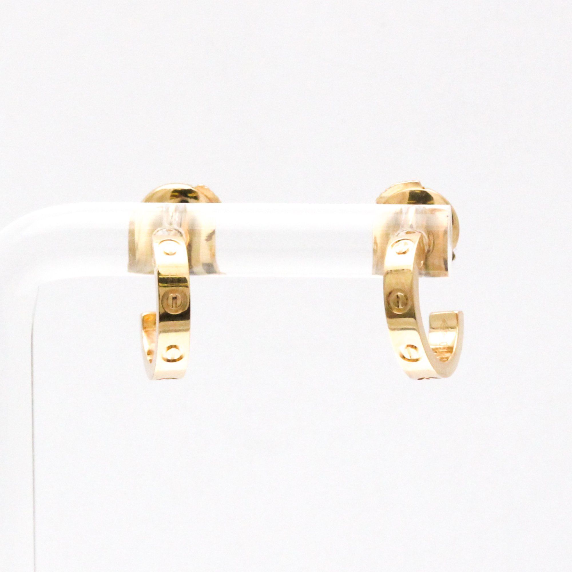 Cartier Baby Love Earrings No Stone Pink Gold (18K) Half Hoop Earrings Pink Gold