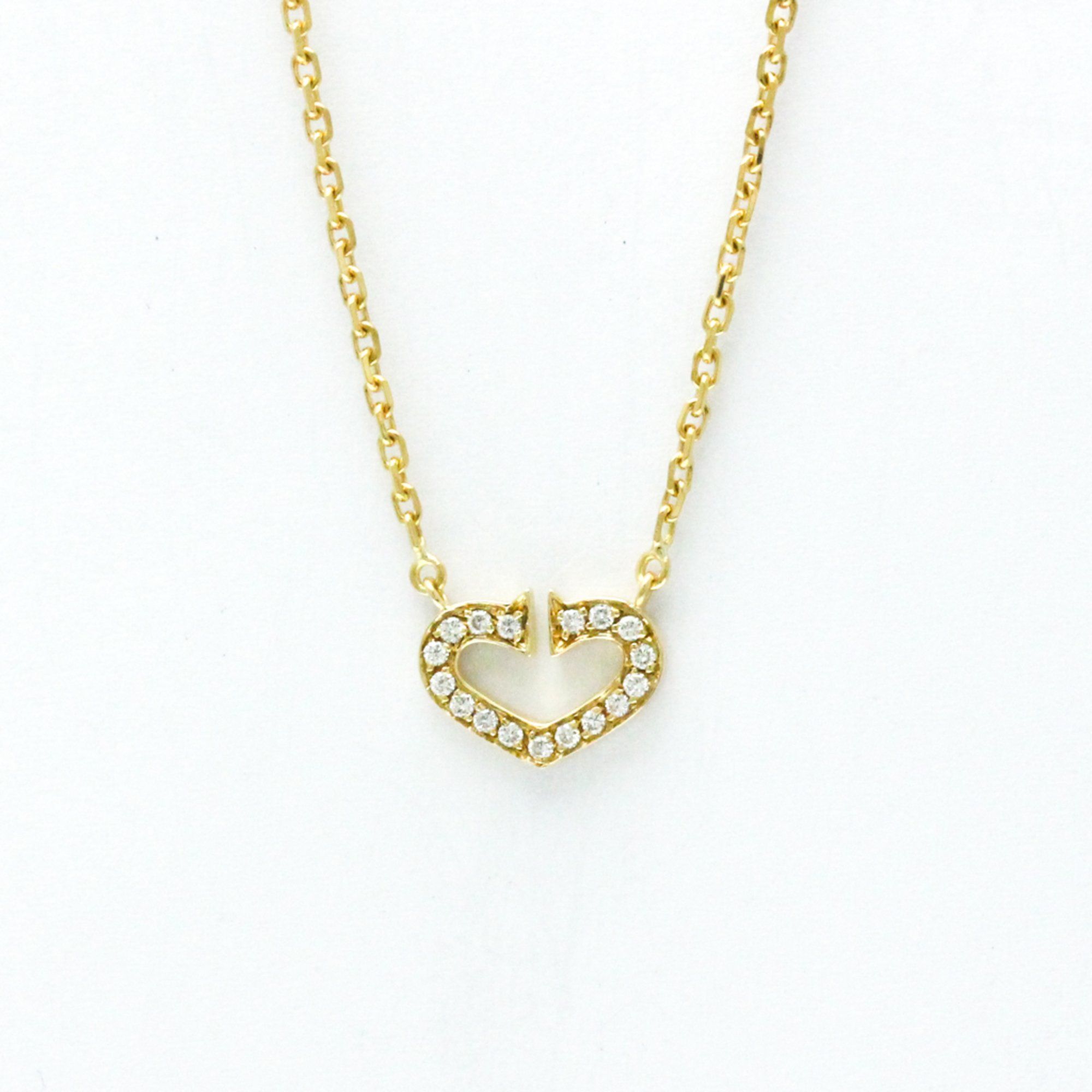 Cartier C Heart Yellow Gold (18K) Diamond Men,Women Fashion Pendant Necklace (Gold)