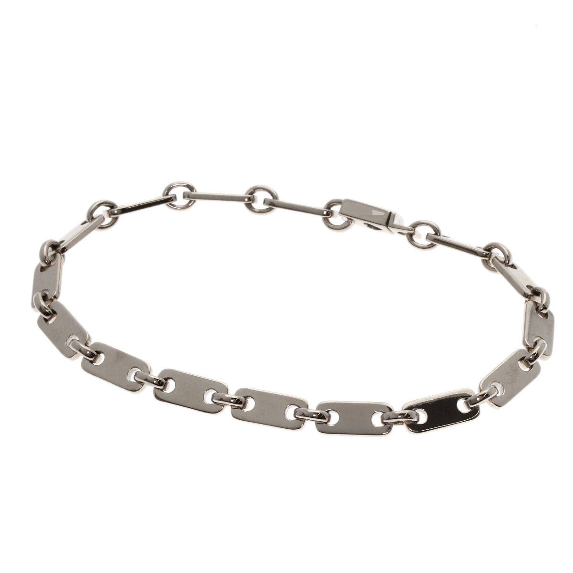 CARTIER Figaro Bracelet 18K White Gold Women's