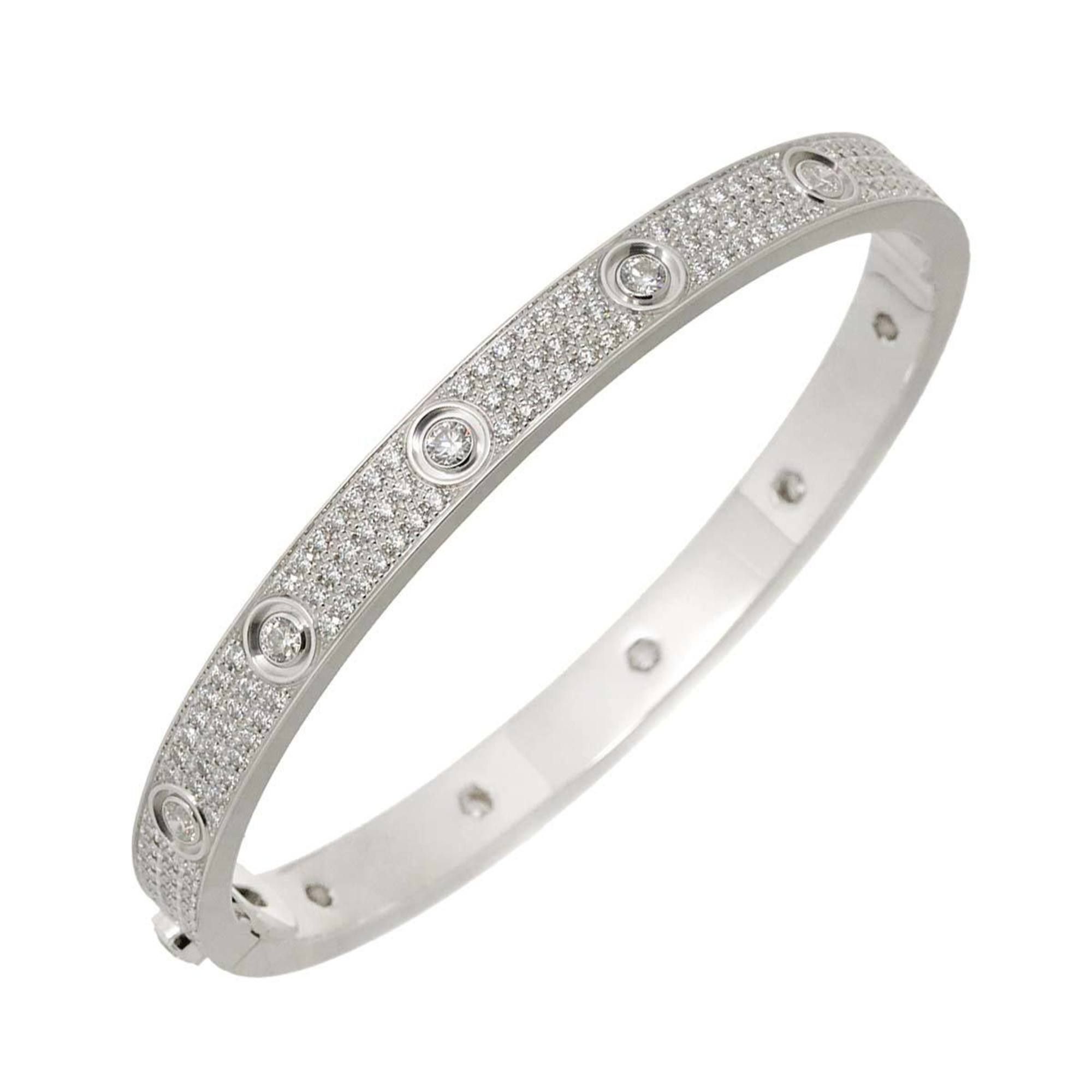 Cartier Love Bracelet #17 Full Pave Diamond K18 WG 750