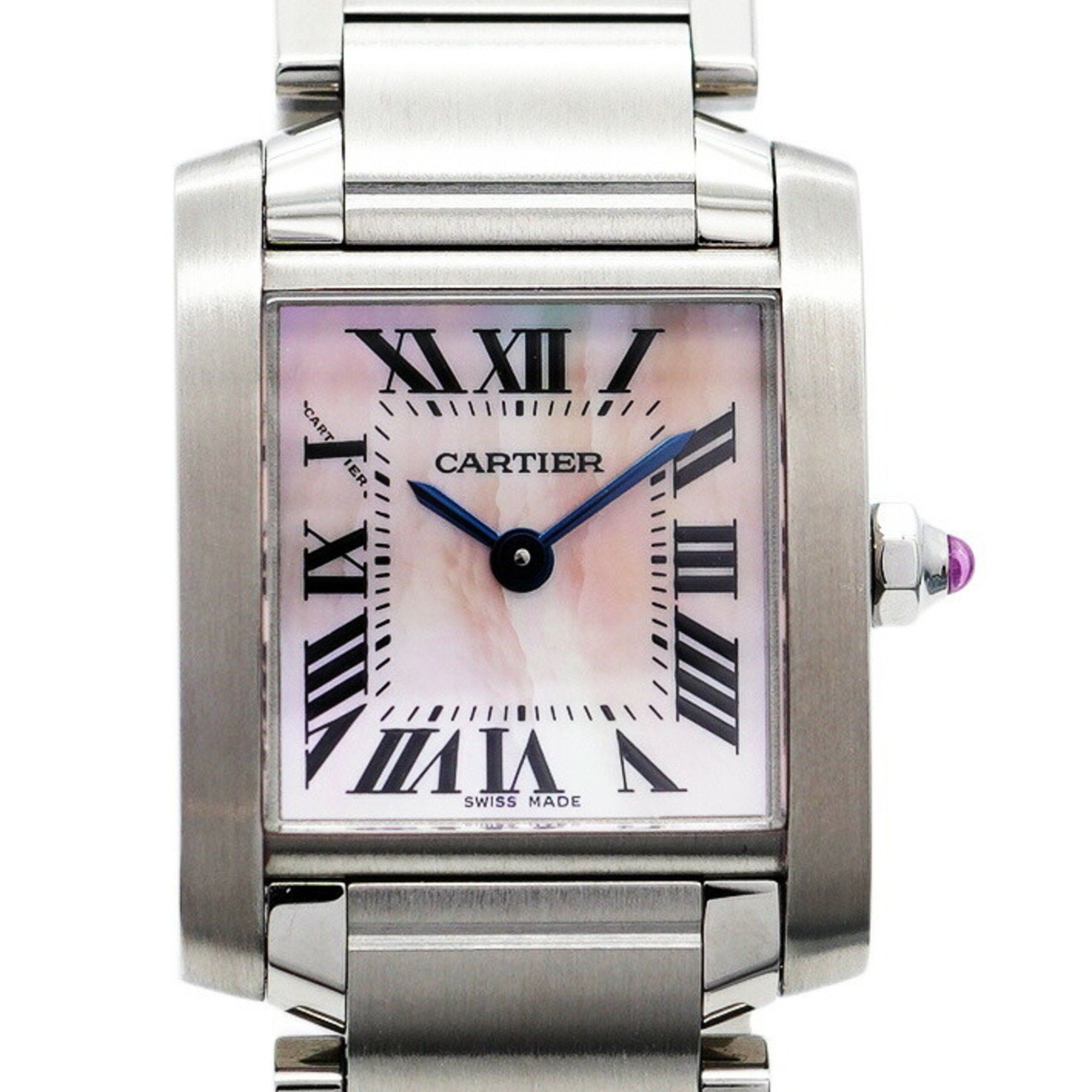 Cartier Tank Francaise 2384 Pink Dial Watch for Women
