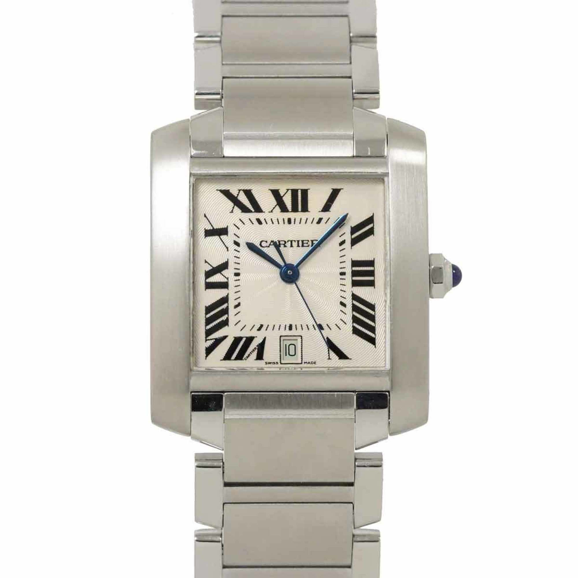 Cartier Tank Francaise LM W51002Q3 Men's Watch Silver Automatic