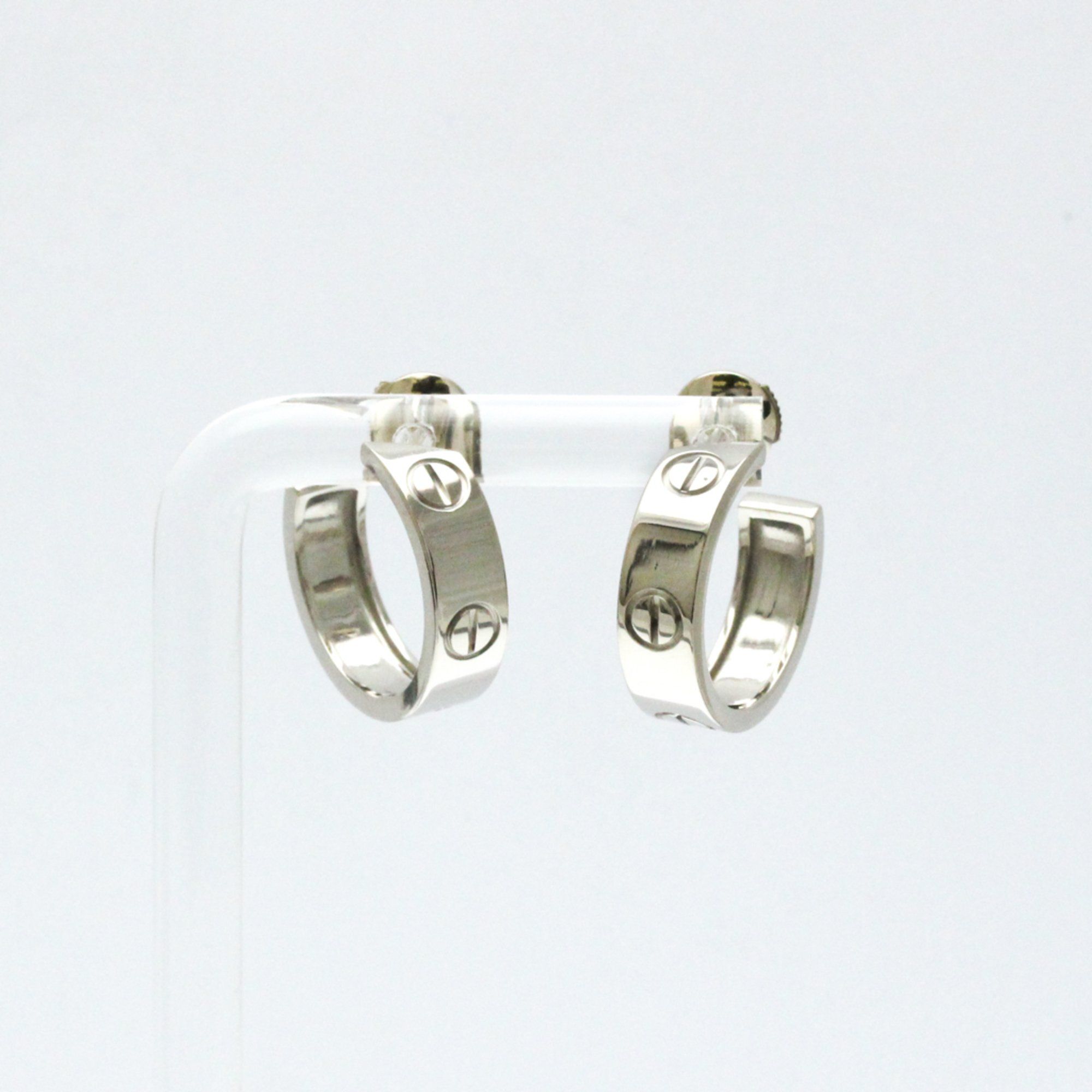 Cartier LOVE Earrings No Stone White Gold (18K) Half Hoop Earrings Silver