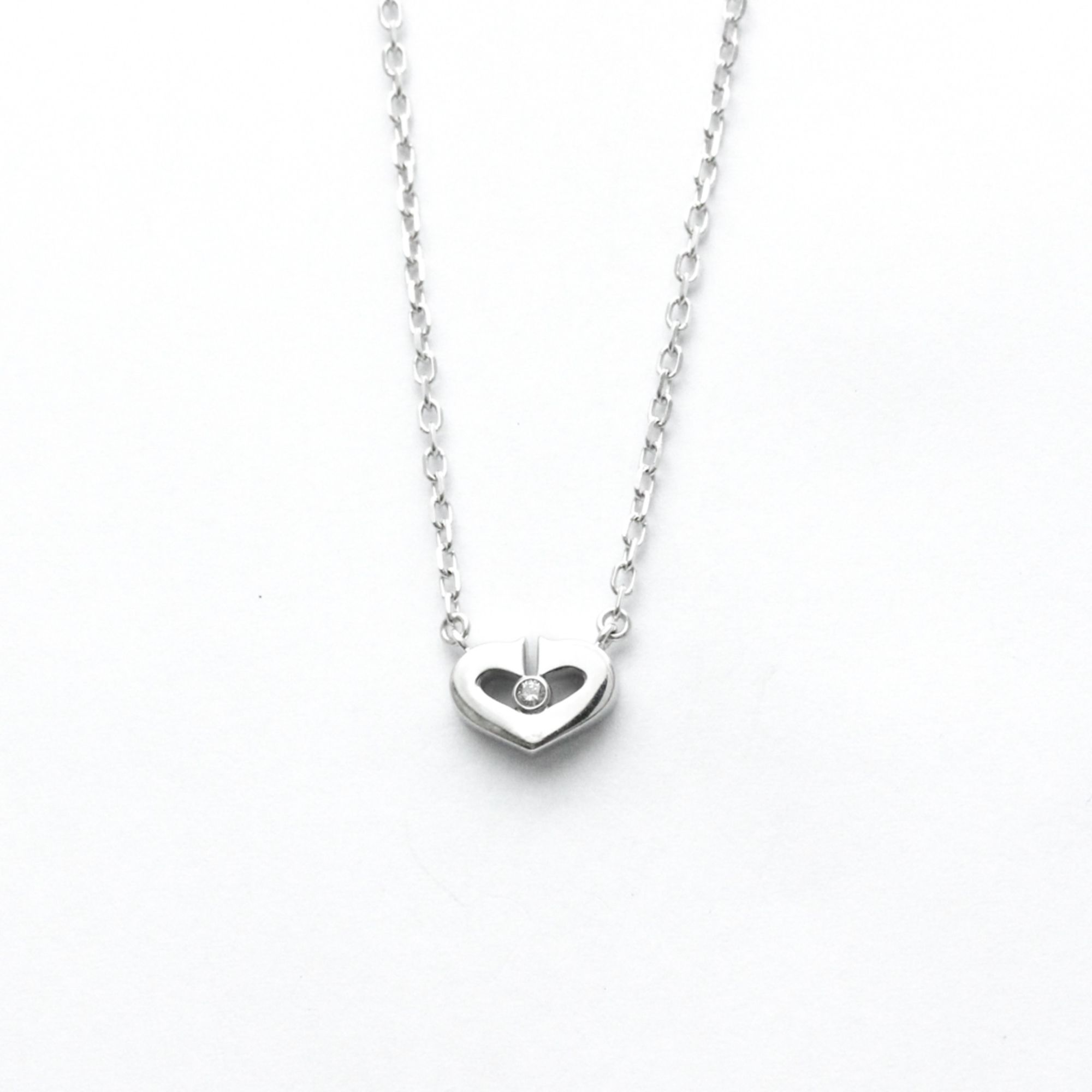 Cartier Symbol C Heart B7221600 White Gold (18K) Diamond Men,Women Pendant Necklace Carat/0.01