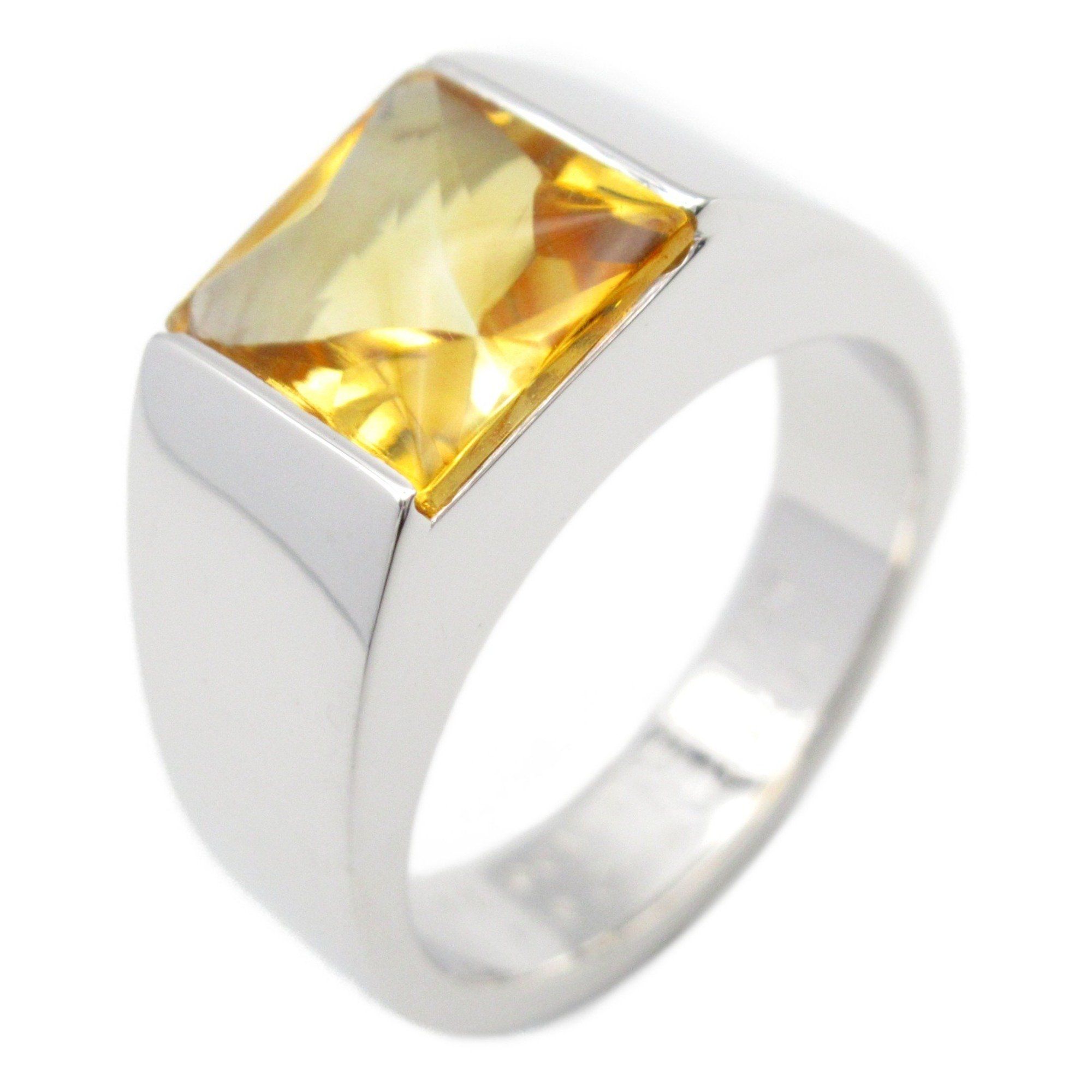 CARTIER Tank Ring Citrine 18KWG (White Gold) Ladies Orange