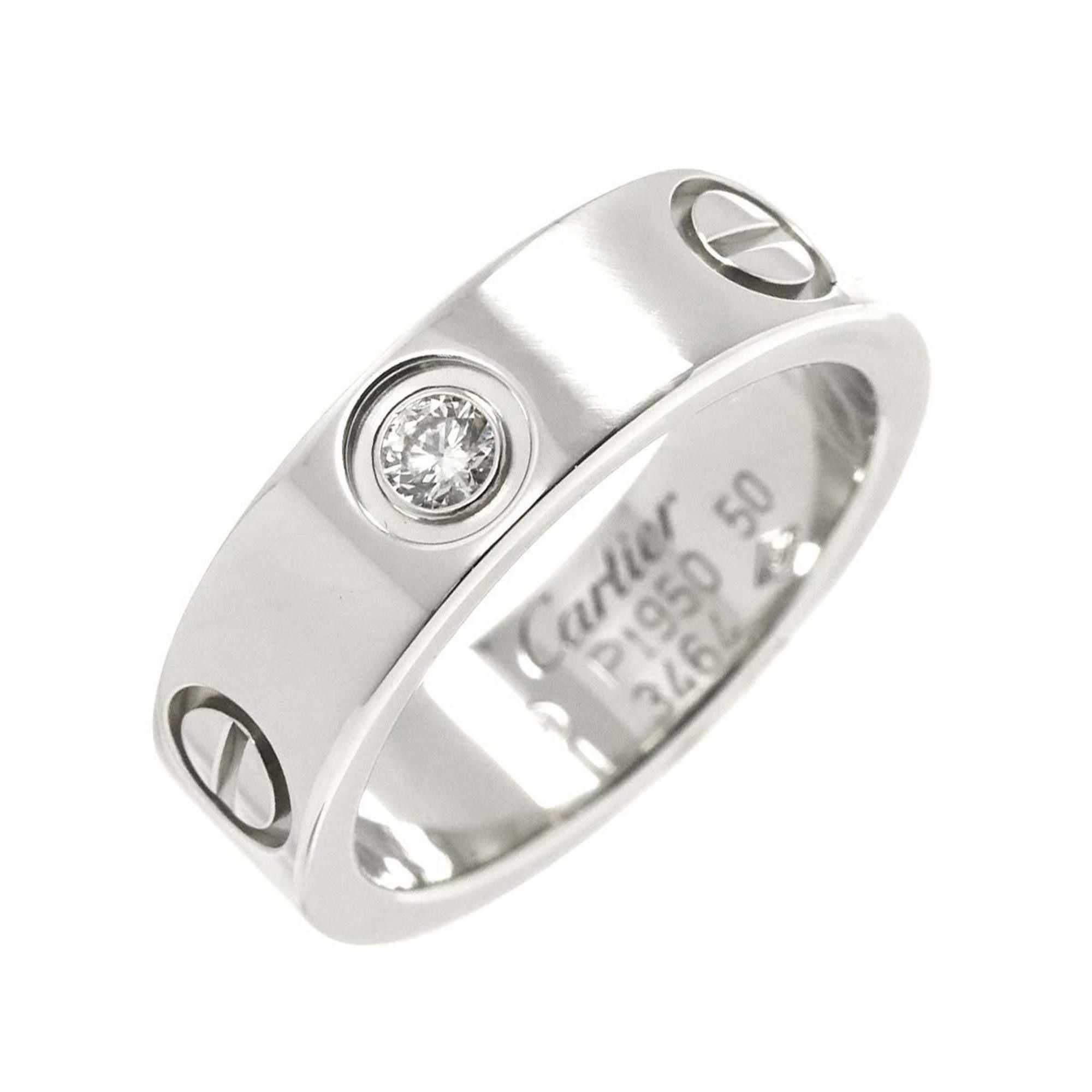 Cartier Love #50 Ring Diamond 1P Pt Platinum LOVE
