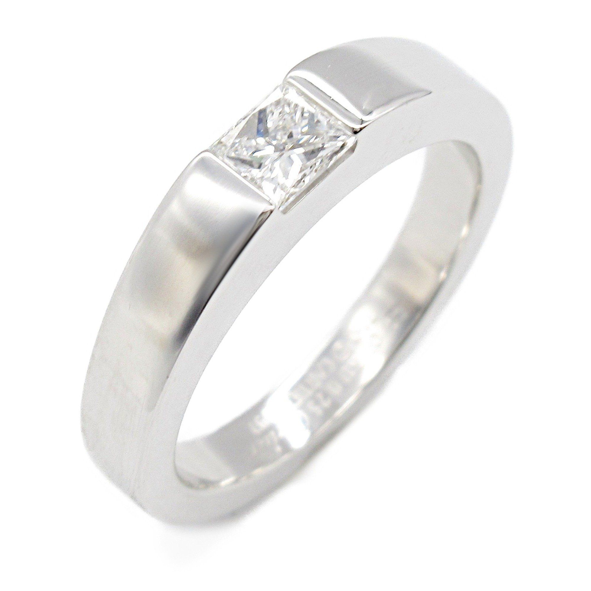 CARTIER Tank Ring Diamond 18KWG (White Gold) Ladies Clear