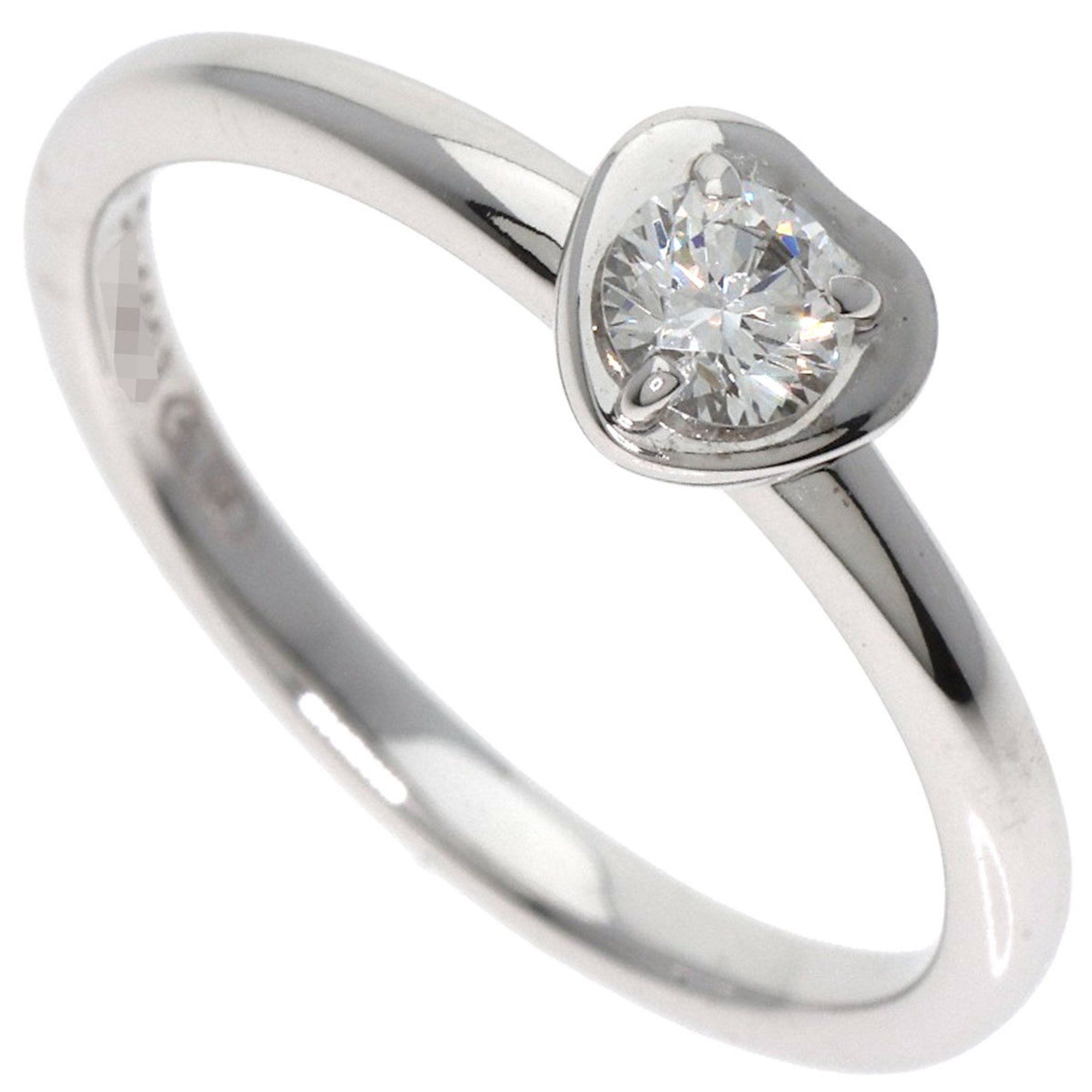 Cartier Diamant Léger Heart Diamond #48 Ring, K18 White Gold, Women's