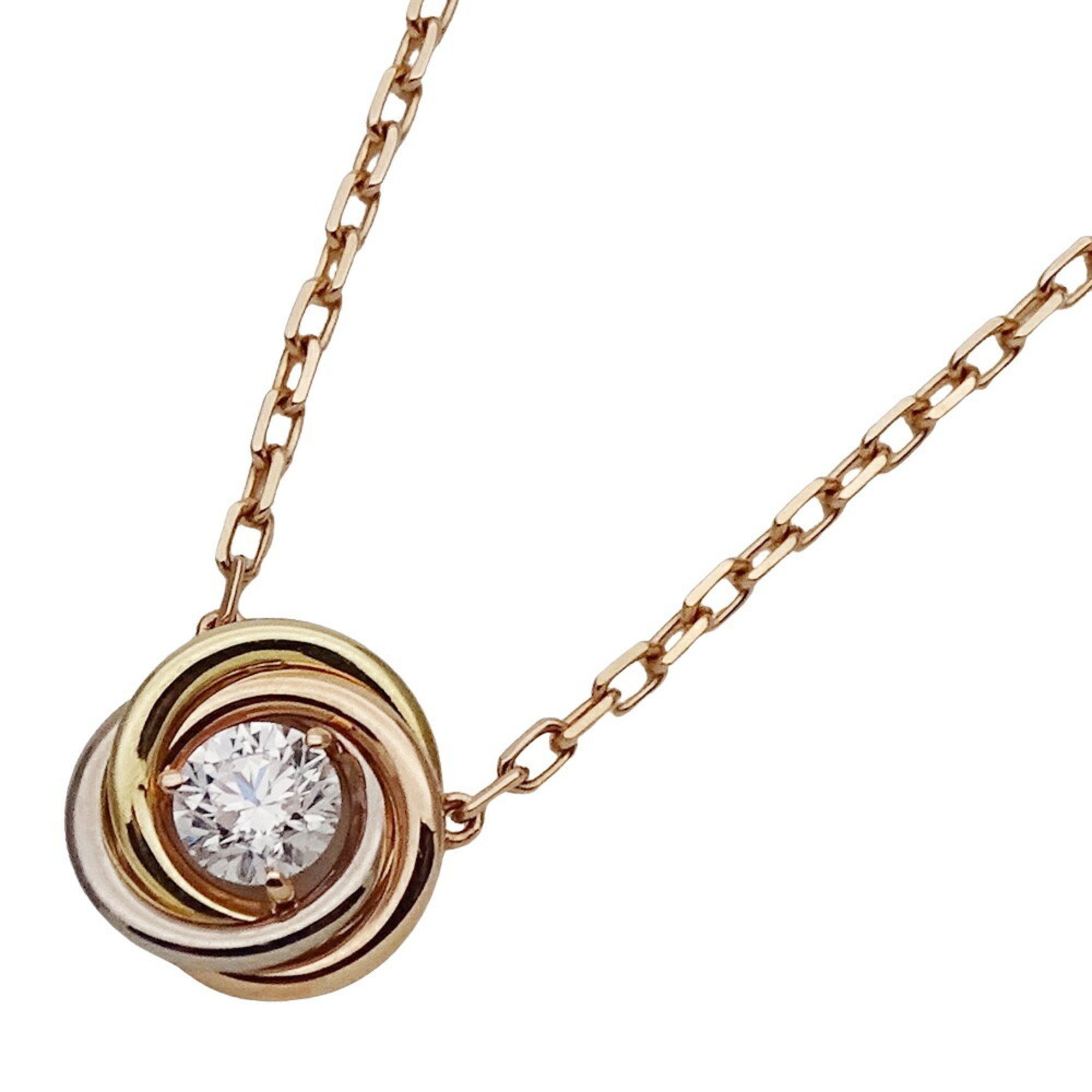 Cartier Necklace for Women 750PG 750YG 750WG 1P Diamond Trinity Three-Color Pink Gold Yellow White
