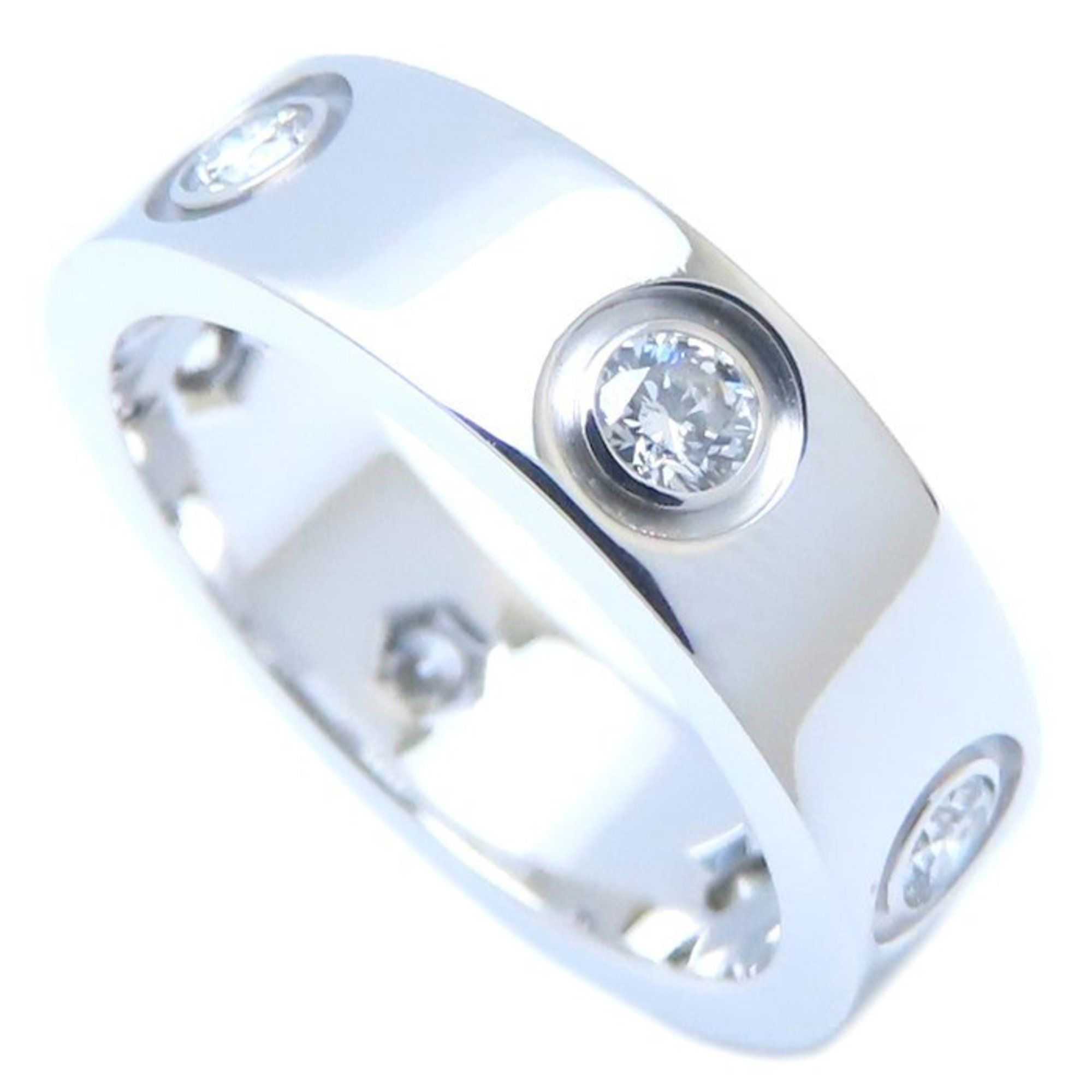 CARTIER Cartier Love Ring 6P Diamond Full #51 B4026000 K18WG White Gold 293862