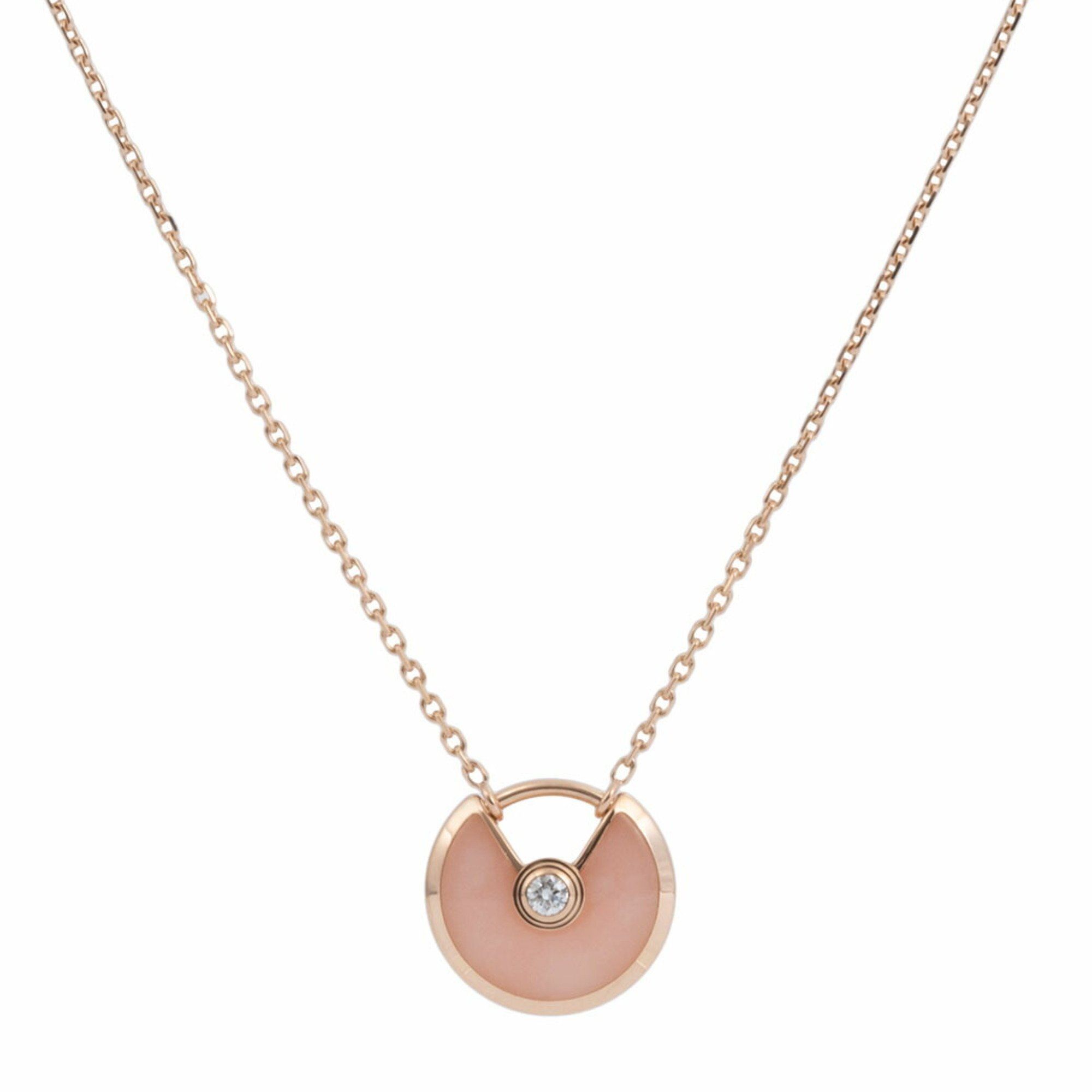 Cartier Amulette de XS Necklace Pendant B7224519 K18PG Gold Pink Opal Women's