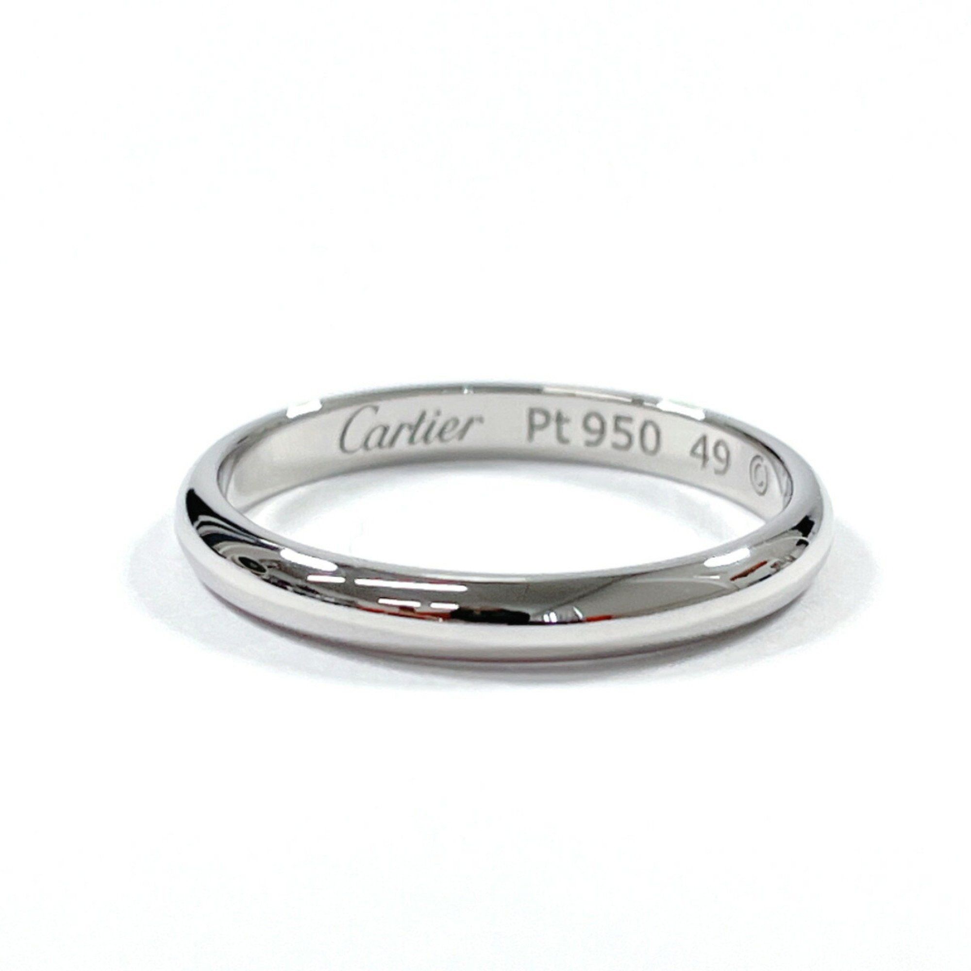 CARTIER 1895 Wedding Ring, Pt950 Platinum, 9 Silver, GN5556 Engraved, Women's