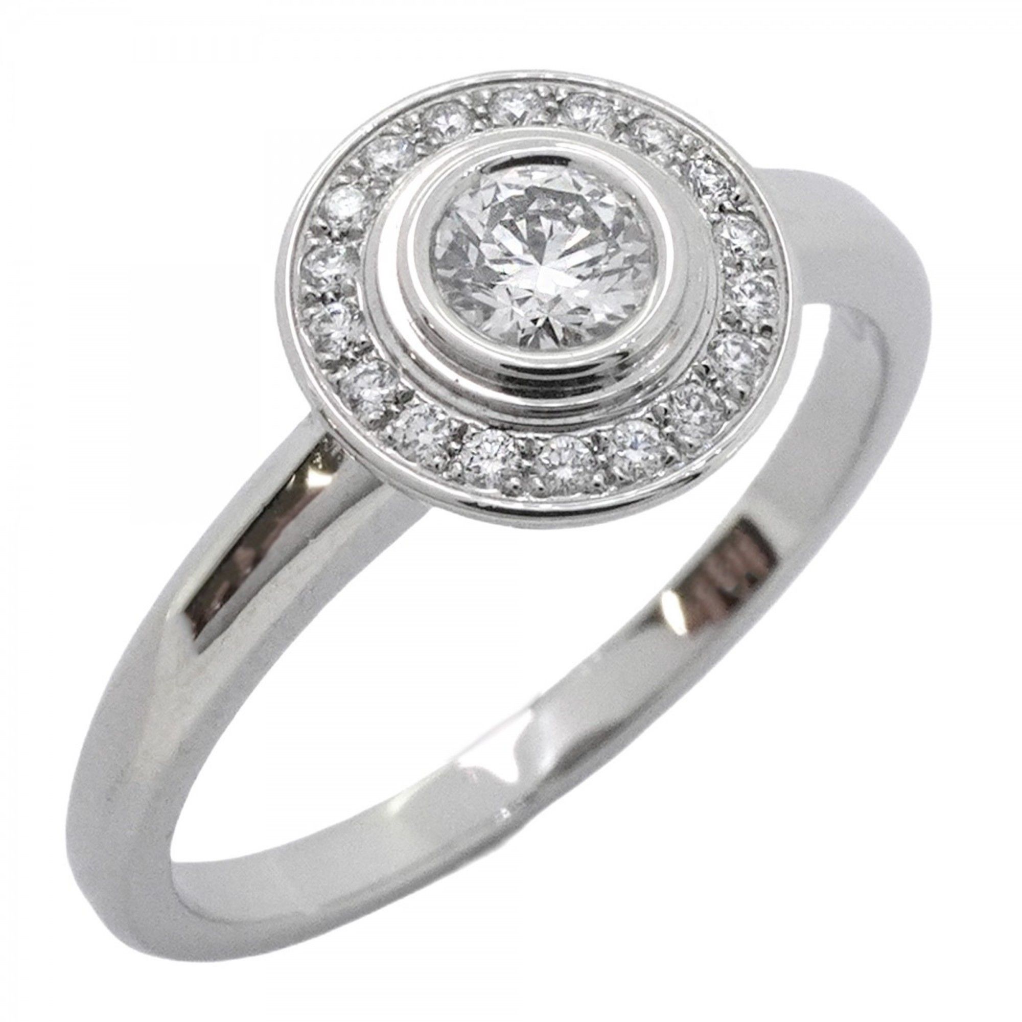 Cartier Ring D'Amour Pt950 Platinum Diamond 0.18ct #51 Ladies