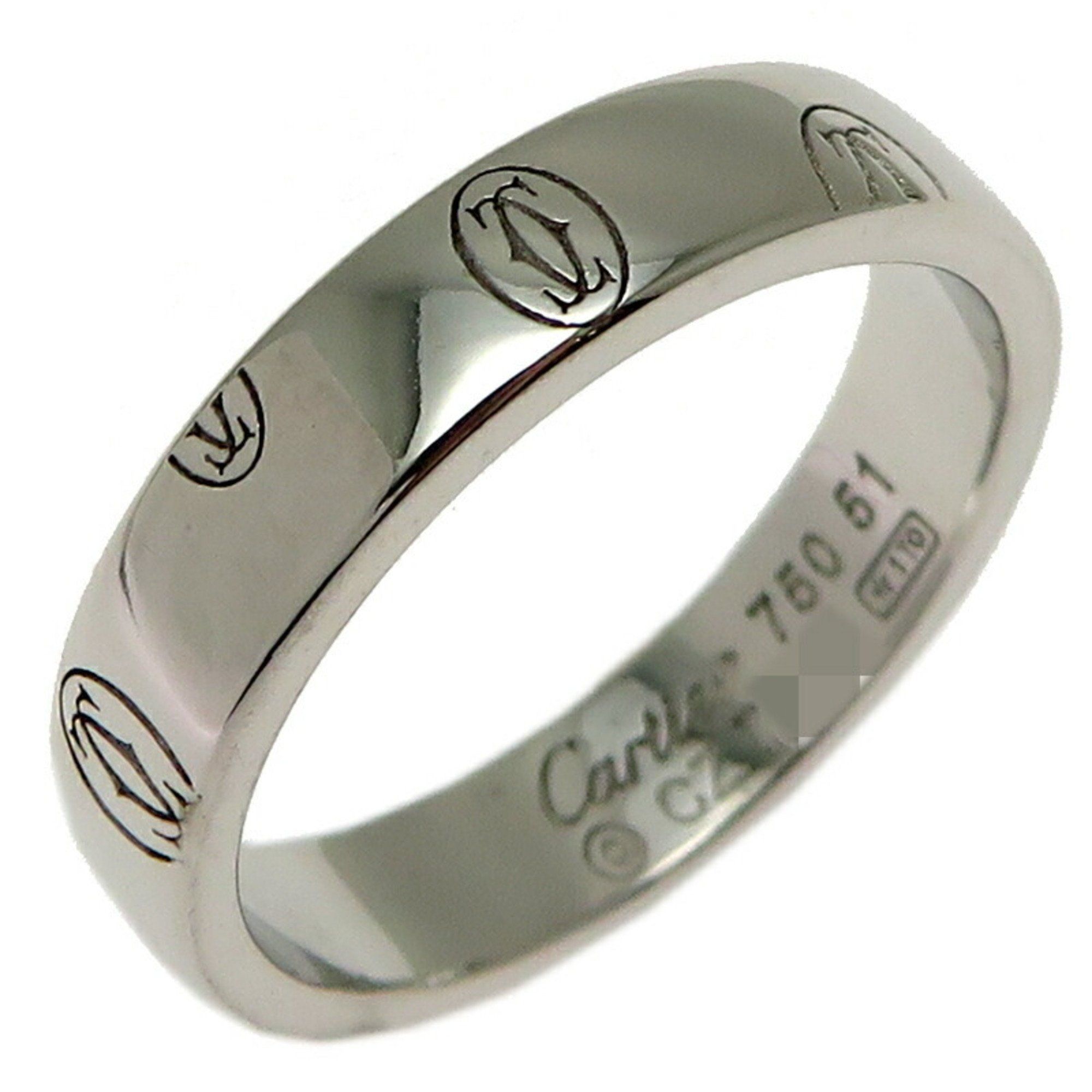 Cartier #51 Happy Birthday Women's Ring, 750 White Gold, Size 11