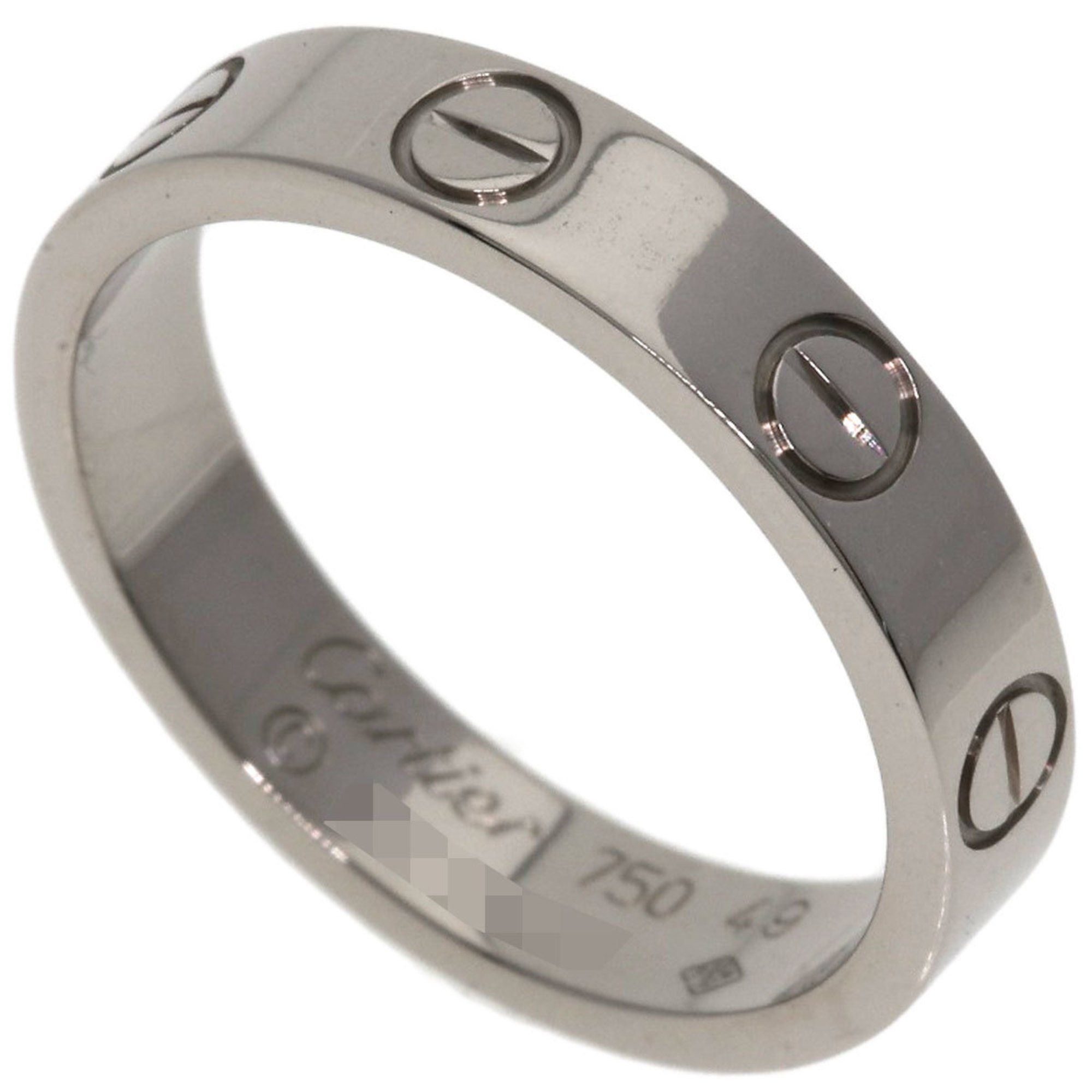 Cartier Mini Love Ring #49 Ring, K18 White Gold, Women's CARTIER