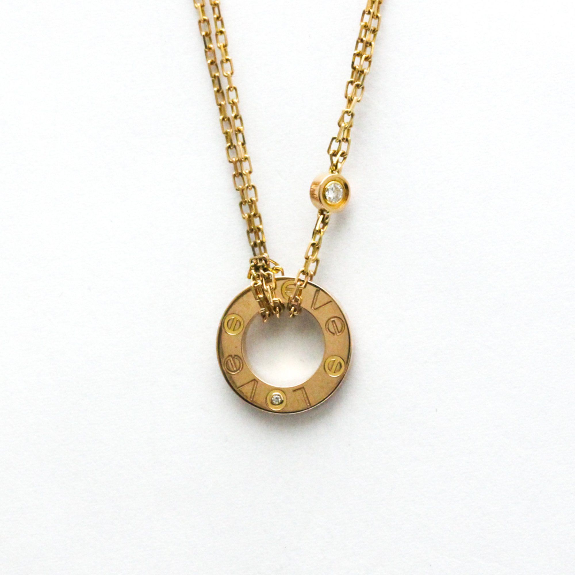 Cartier Love Circle Necklace Pink Gold (18K) Diamond Men,Women Fashion Pendant Necklace (Pink Gold)