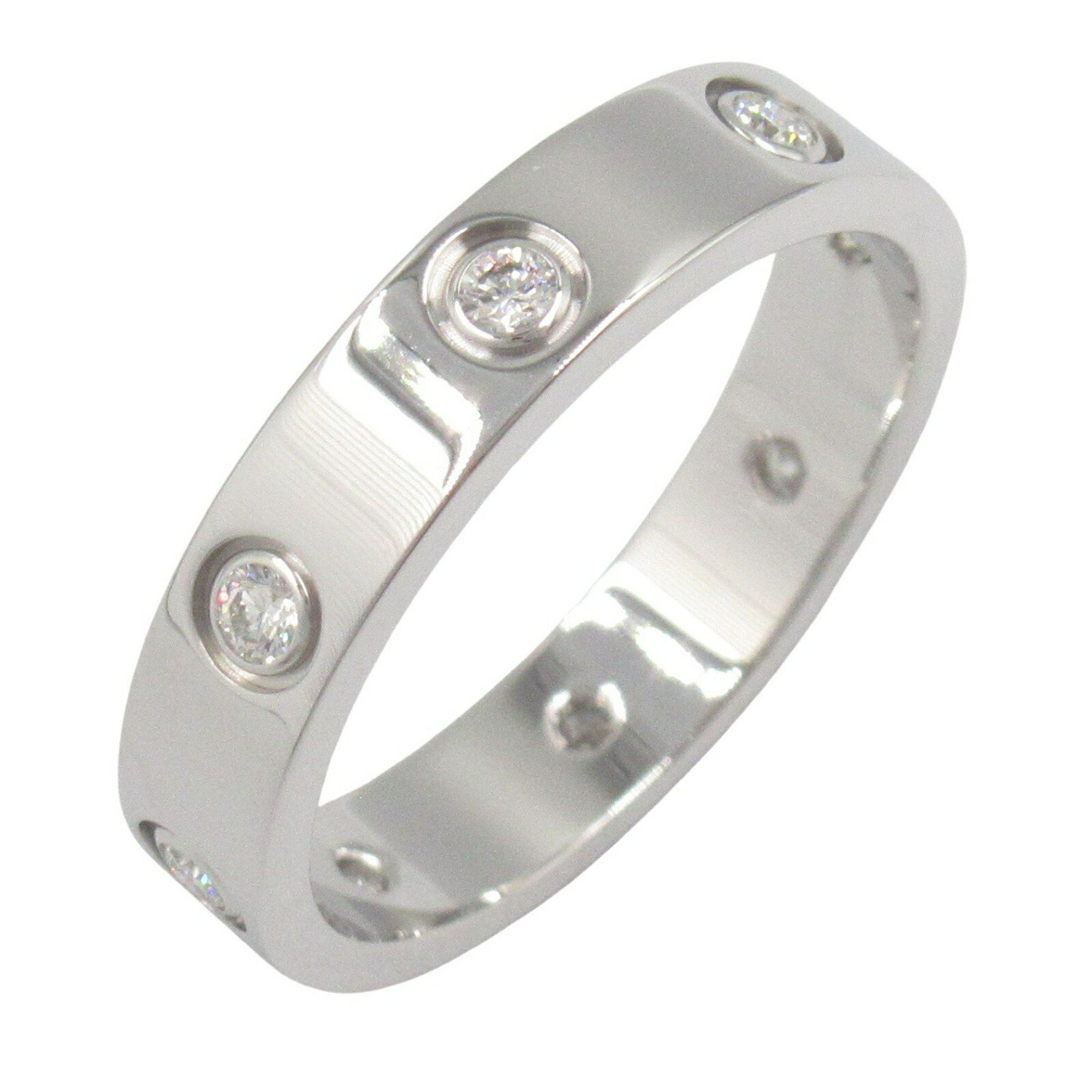 Cartier Mini Love Ring 6PD 18KWG (White Gold) Diamond Ladies Clear
