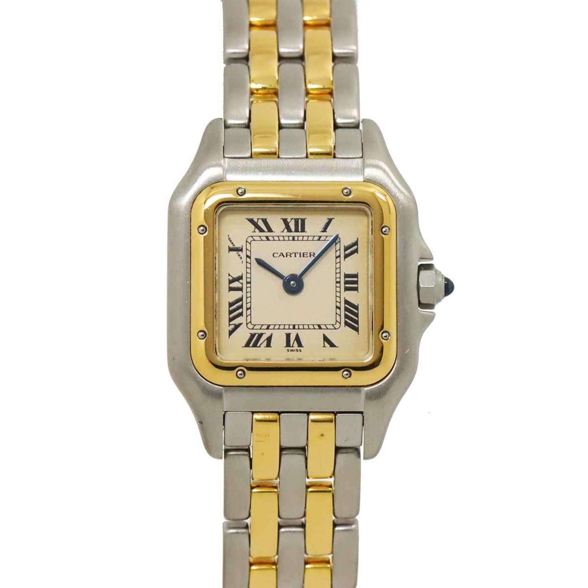 Cartier Panthere SM 2-row combination ladies watch, ivory, yellow gold, quartz,