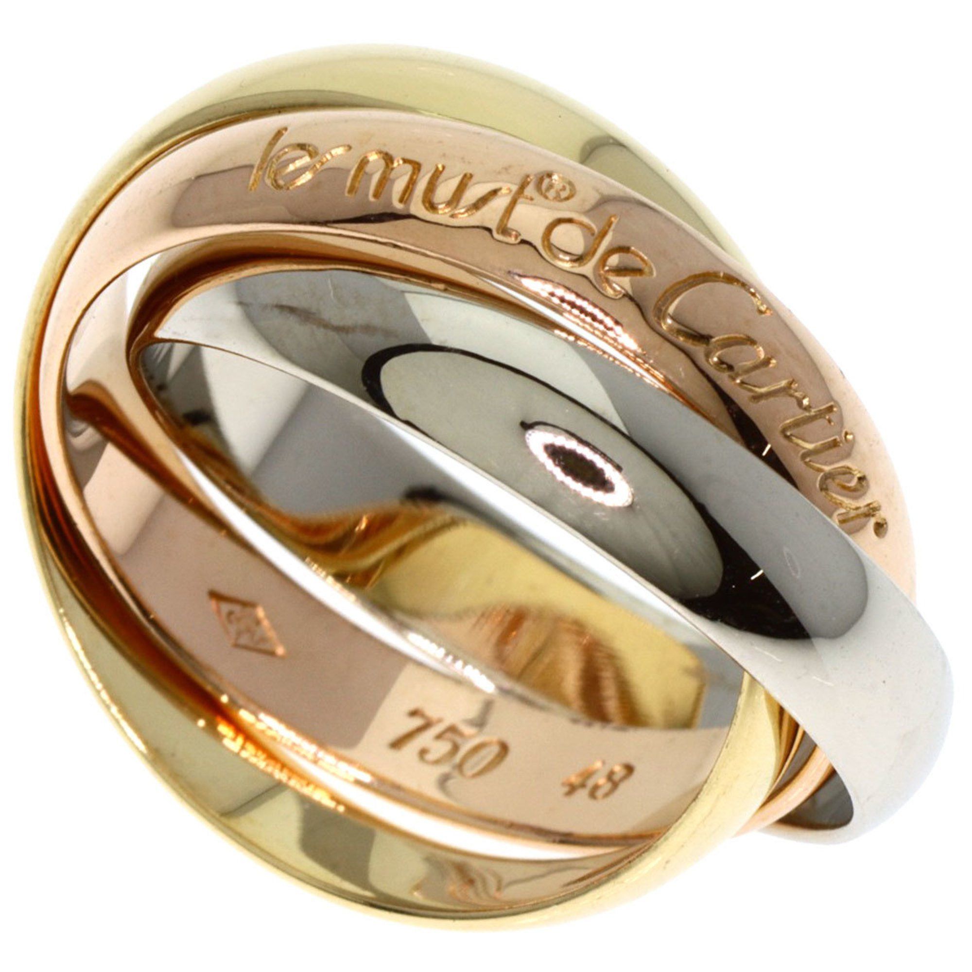 Cartier Trinity #48 Ring 18K Yellow Gold 18KWG 18KPG Women's CARTIER