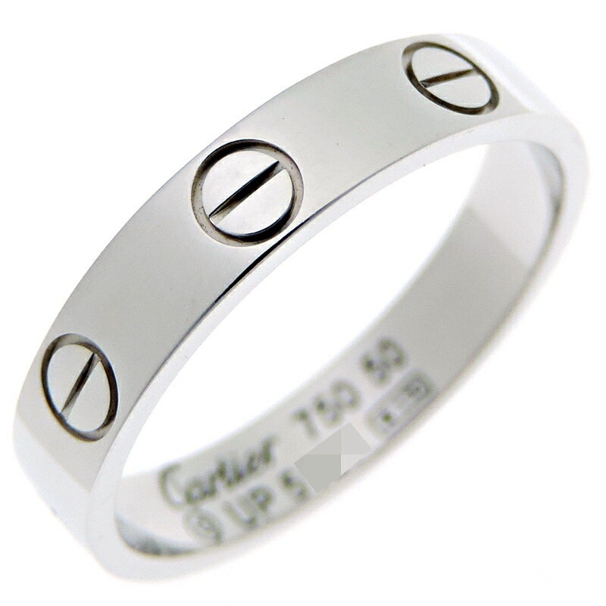 Cartier Love Small Model #50 Women's and Men's Ring B4085100 750 White Gold Size 10