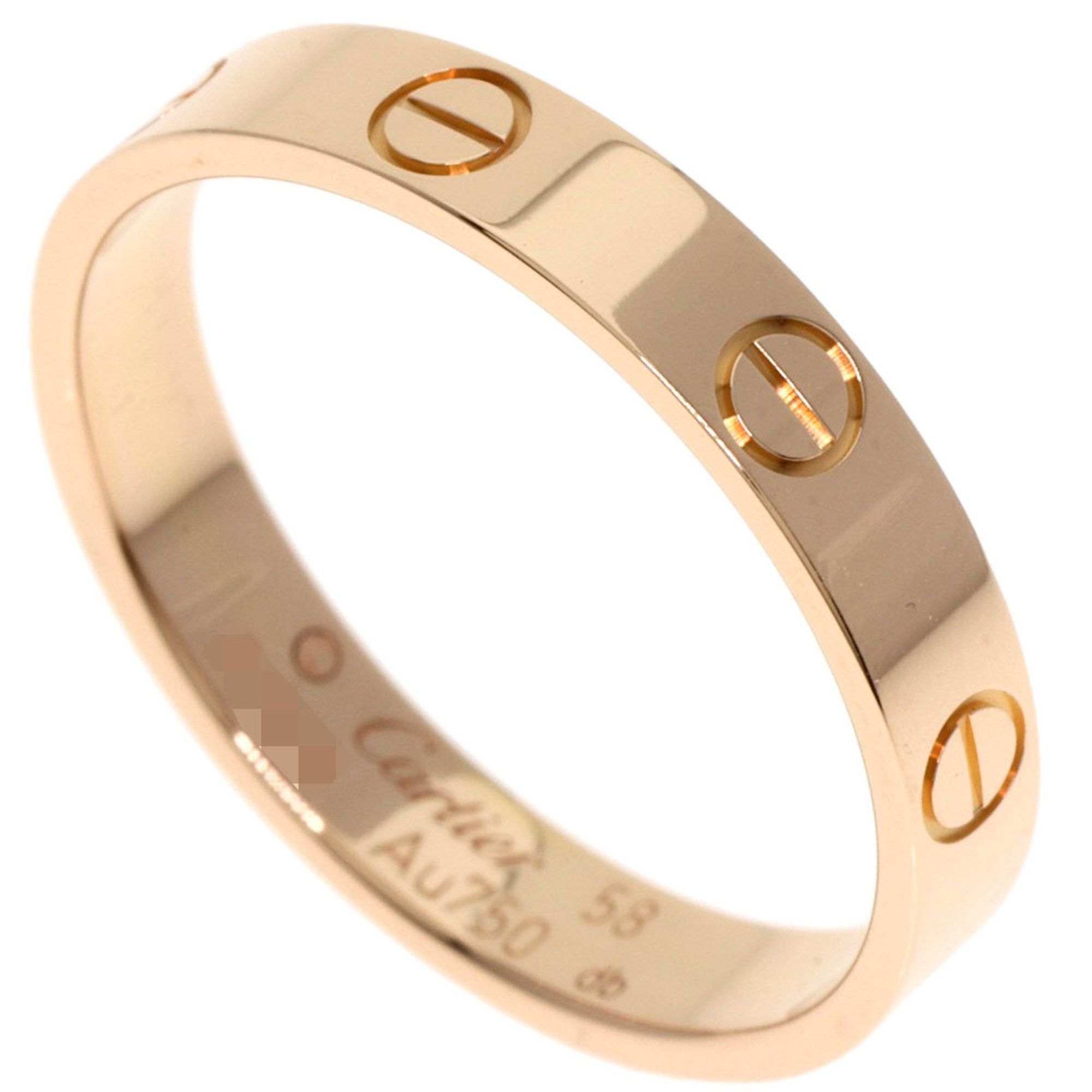 Cartier Mini Love Ring #58 Ring, 18K Pink Gold, Women's, CARTIER