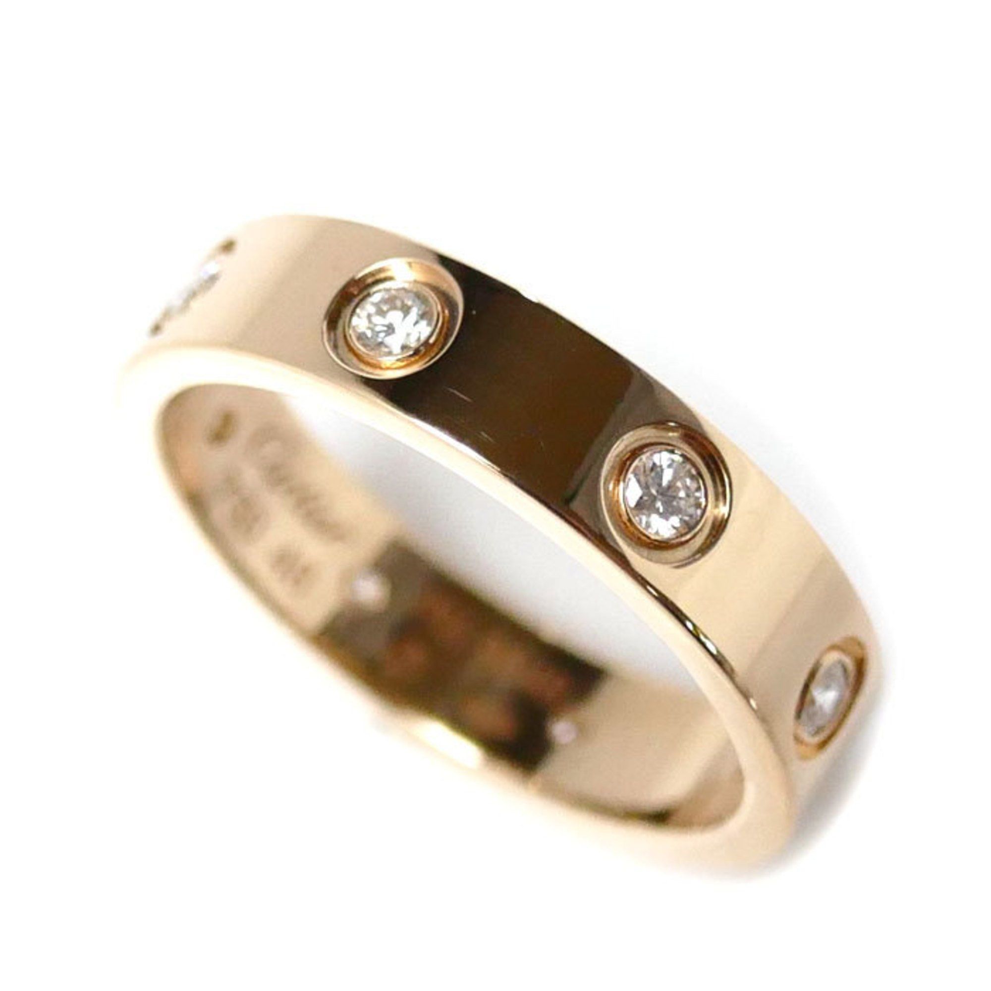 CARTIER Cartier K18PG Pink Gold Love Full Diamond Ring B4050848 Size 8 48 3.9g Women's