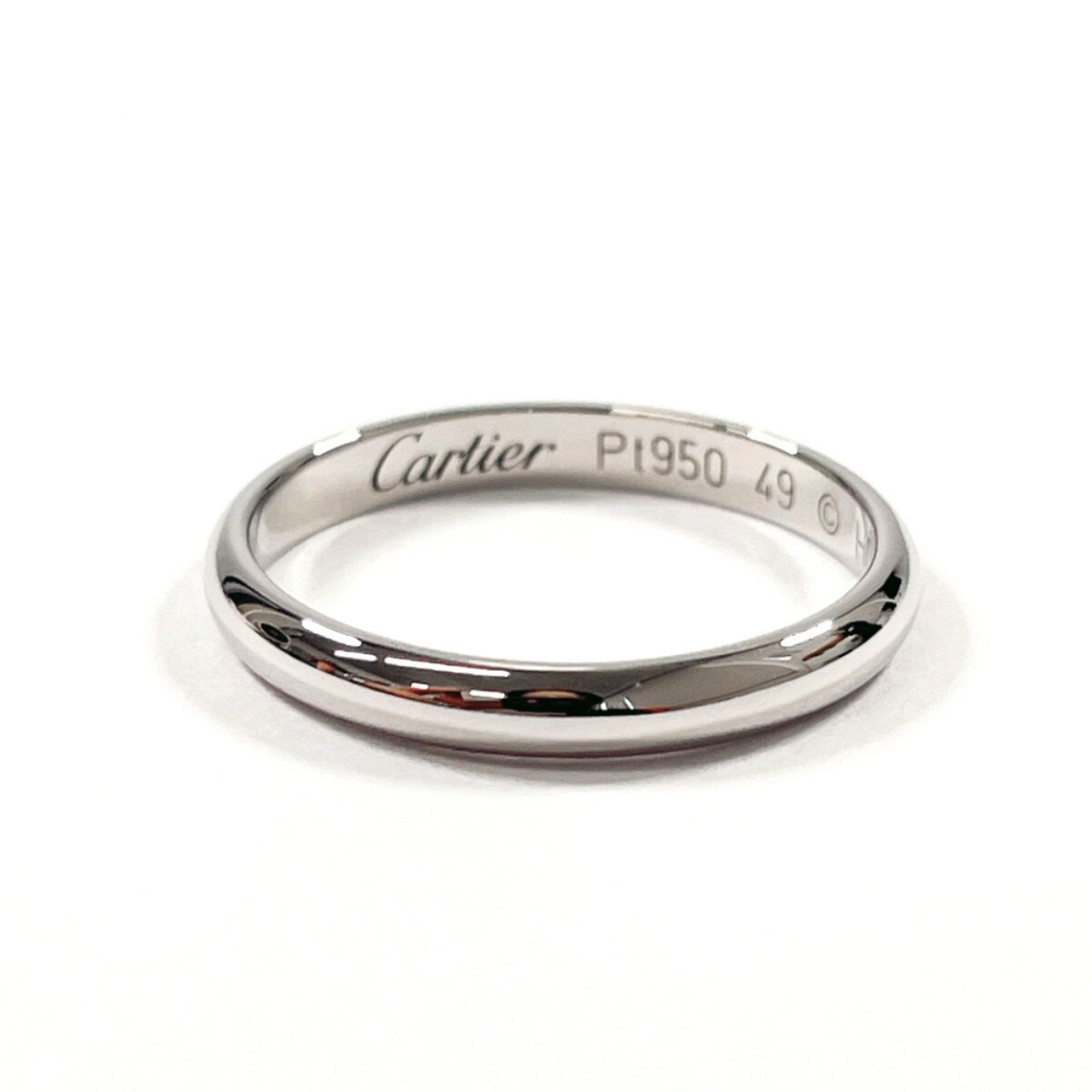 CARTIER 1895 Wedding Ring, Pt950 Platinum 9 Silver HQ6404 engraved, for women