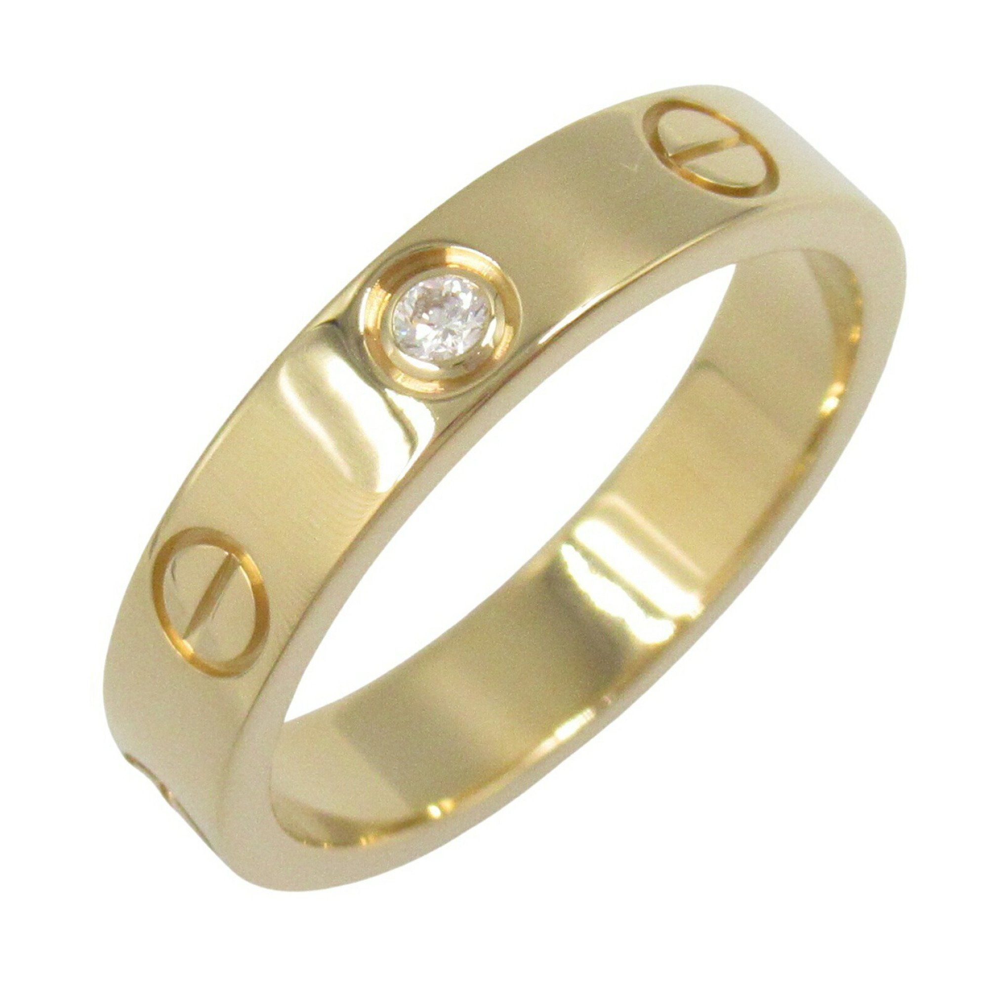 CARTIER Mini Love Ring 1PD 18K (Yellow Gold) Diamond Women's Clear