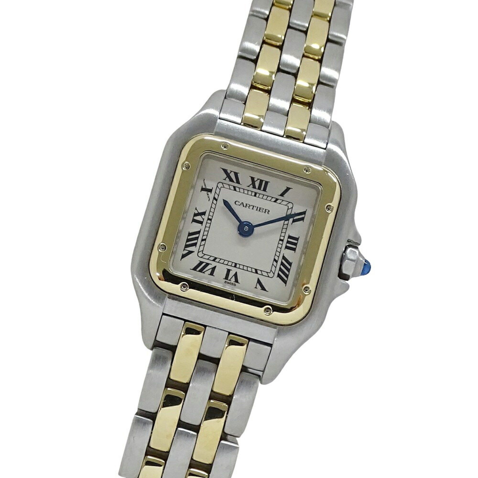 Cartier Panthere SM Ladies Watch Quartz Stainless Steel SS Gold YG W25029B6 Combi 2 Row Polished