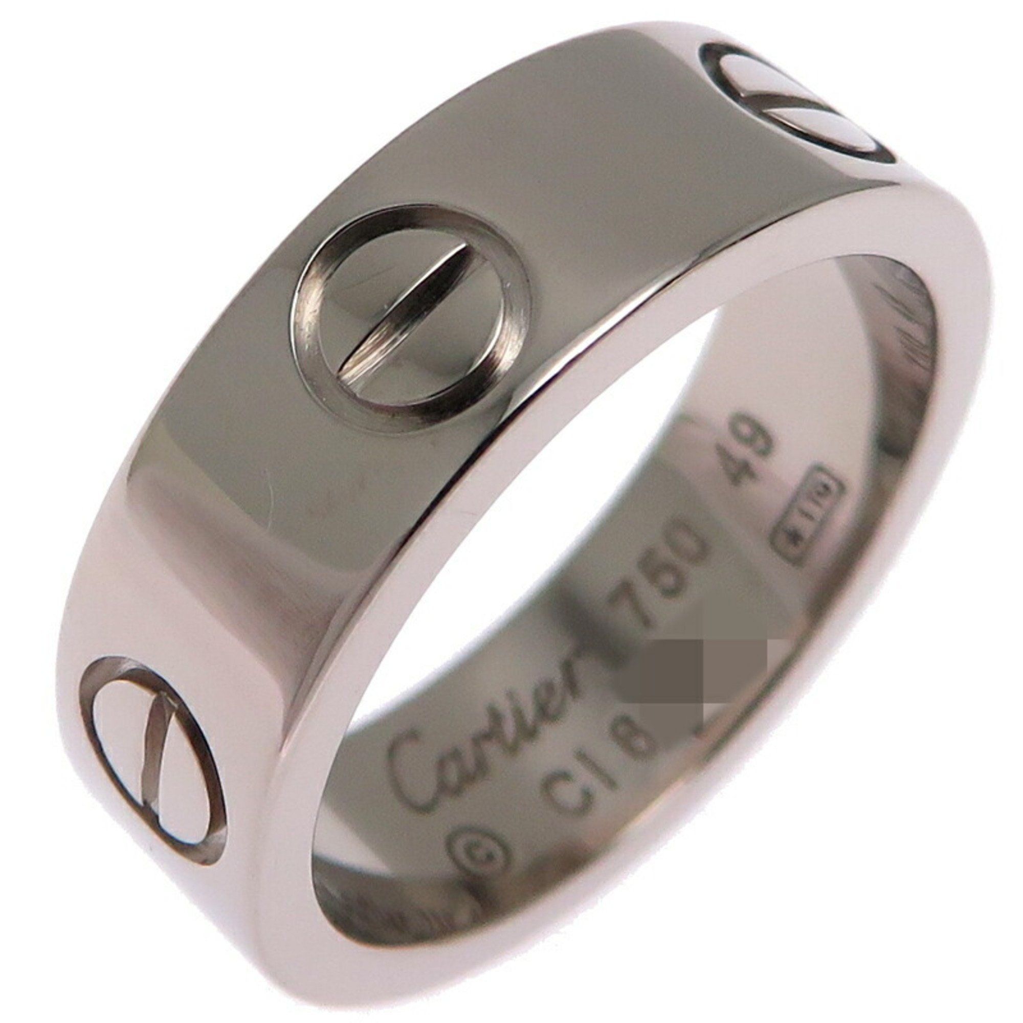 Cartier #49 Love Ladies Ring B4084700 750 White Gold Size 9