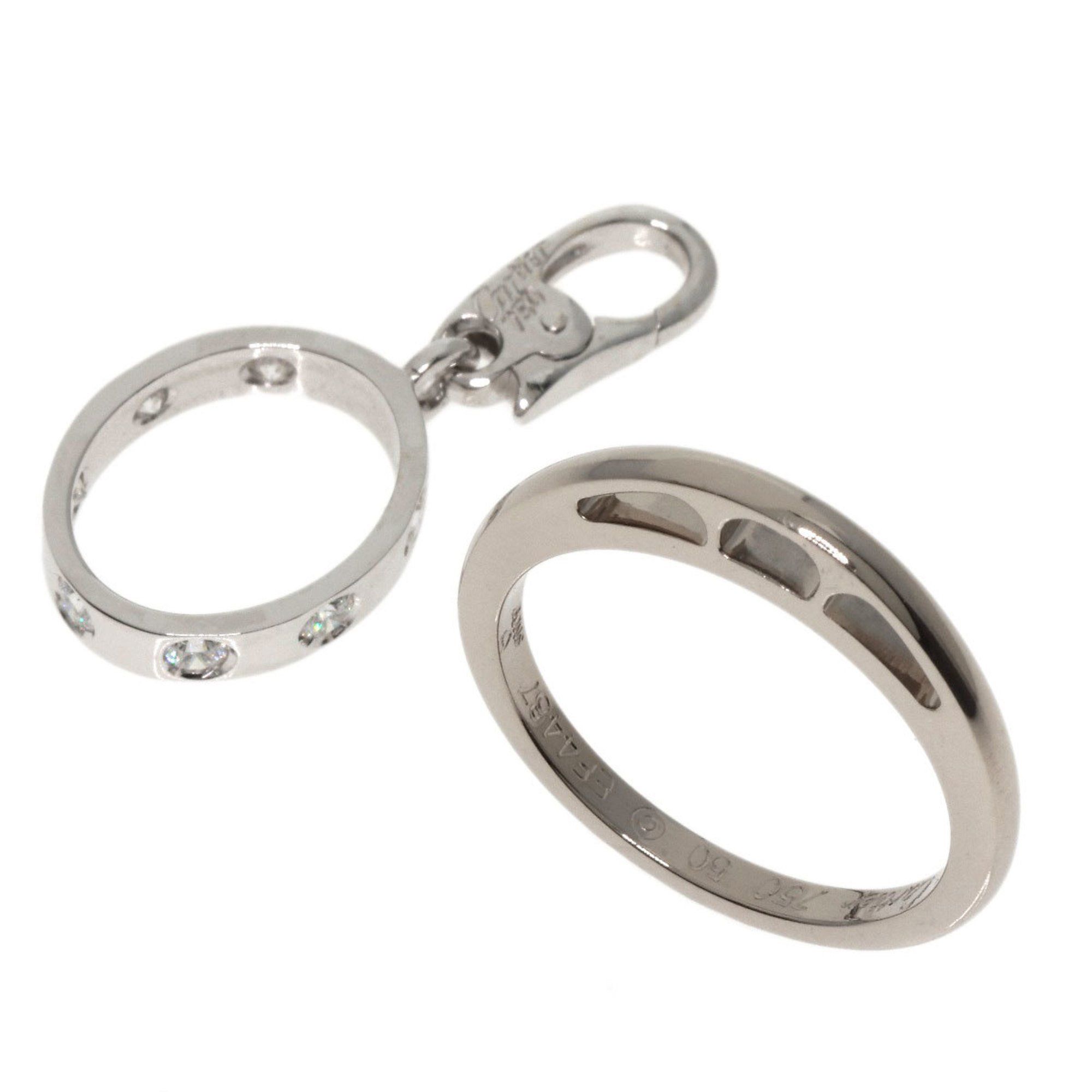 Cartier Love Charm Full Diamond #50 Ring K18 White Gold Women's CARTIER