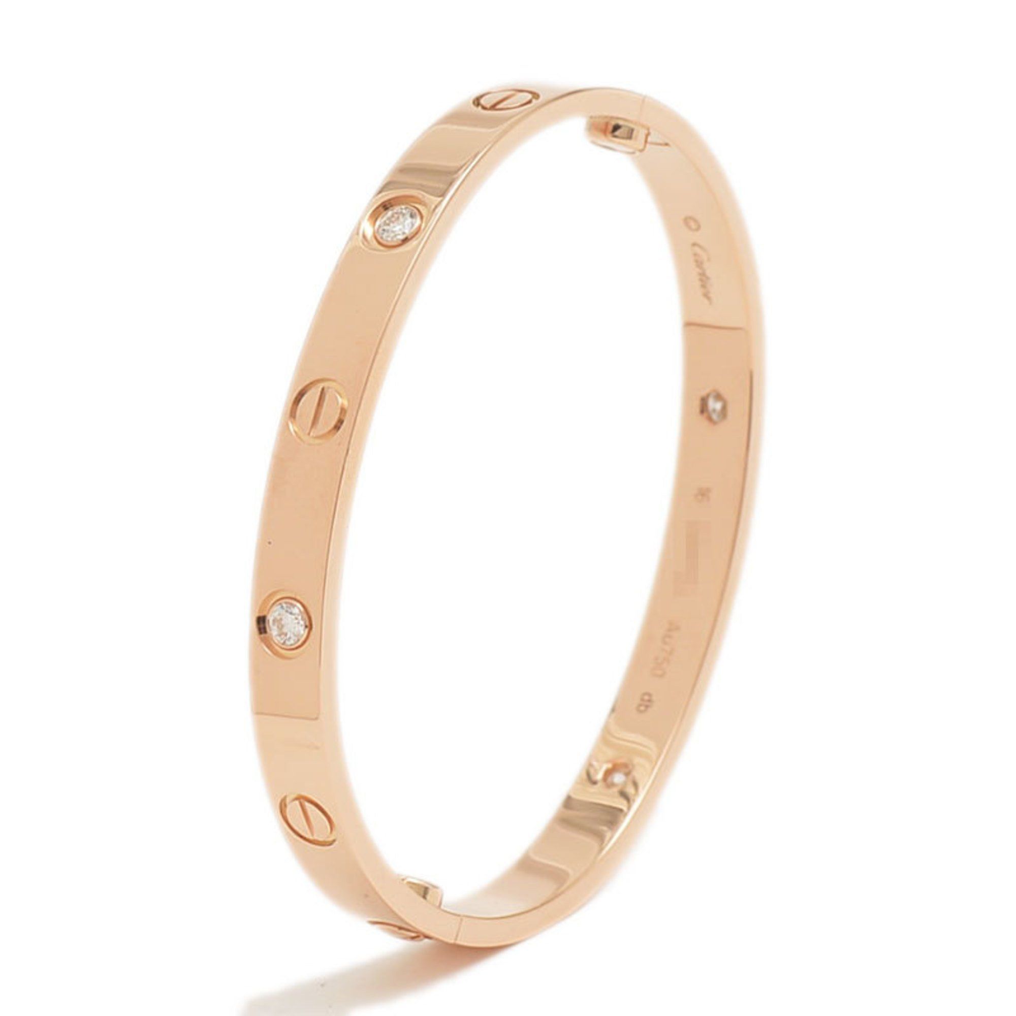 Cartier Love Bracelet Half Diamond 4P K18PG B6069917 #16