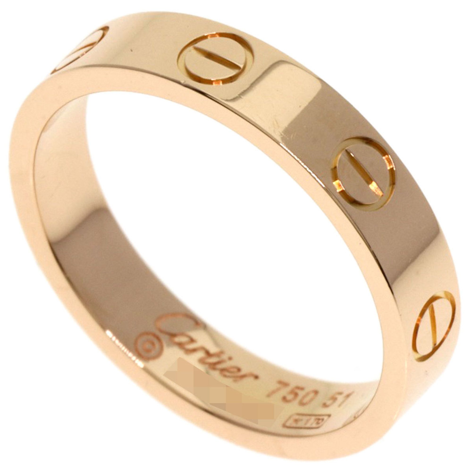 Cartier Mini Love Ring #51 Ring, K18 Pink Gold, Women's CARTIER