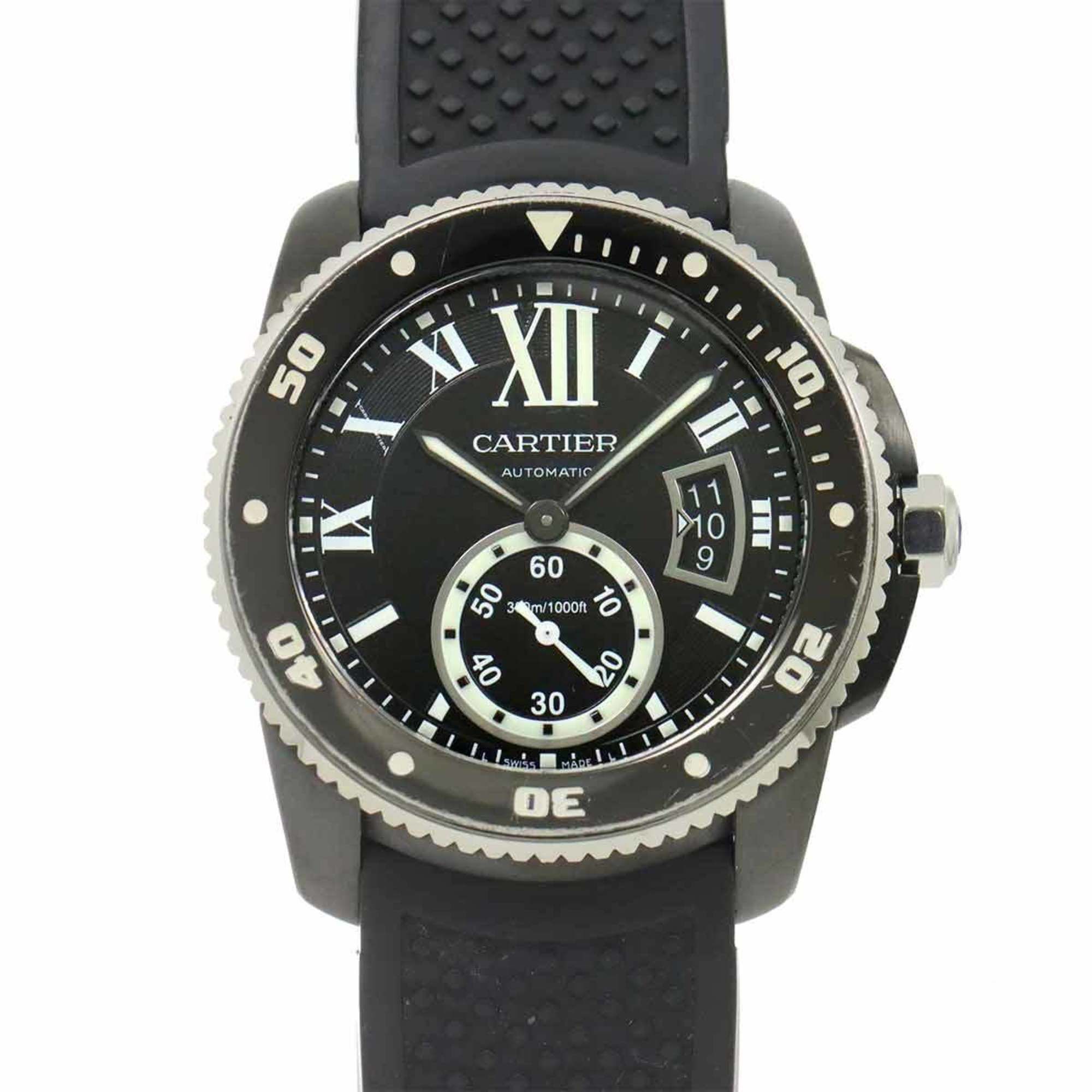 Cartier Calibre de Diver WSCA0006 Men's Watch Date Black Automatic Self-Winding